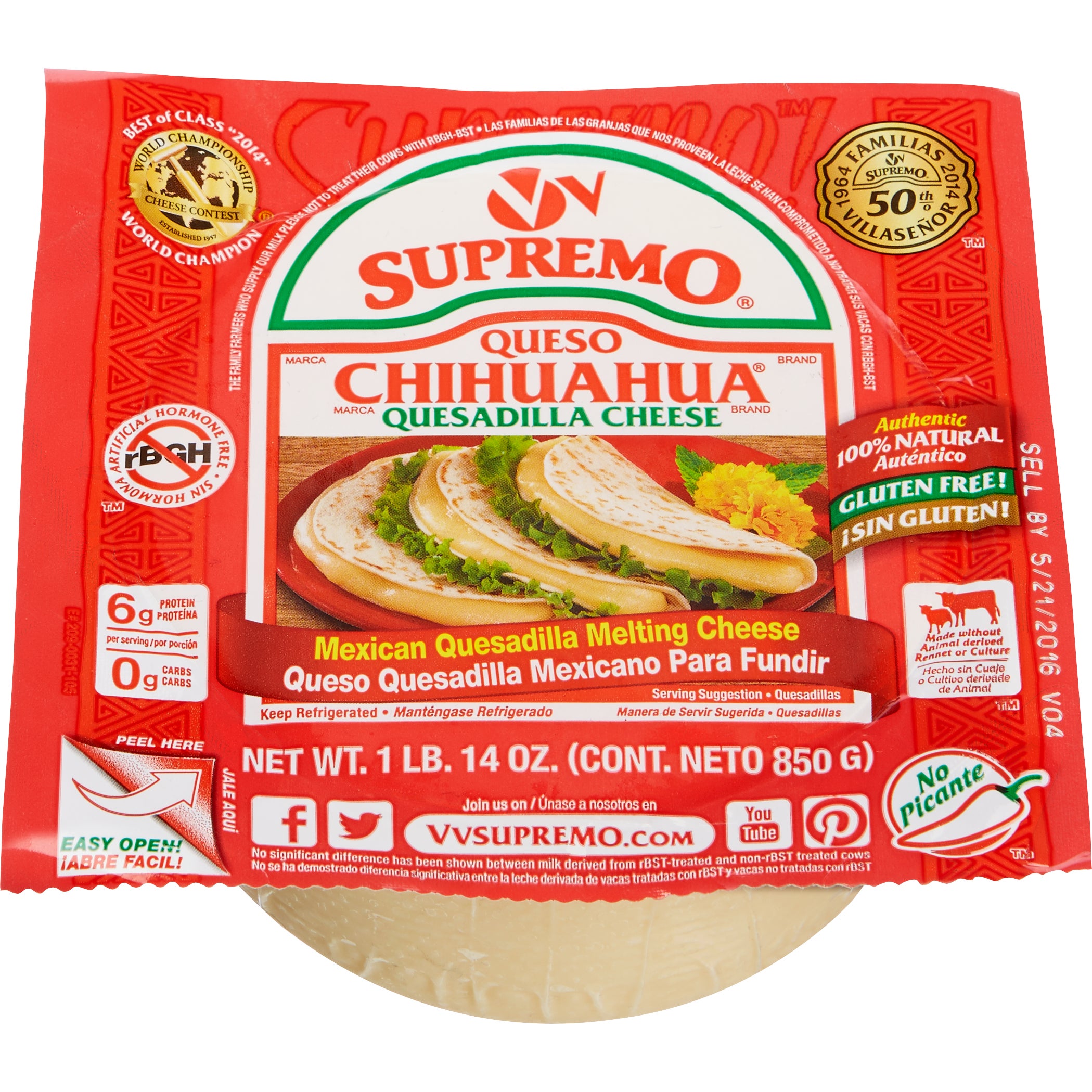 V&V SUPREMO FOODS QUESO CHIHUAHUA 30 OZ
