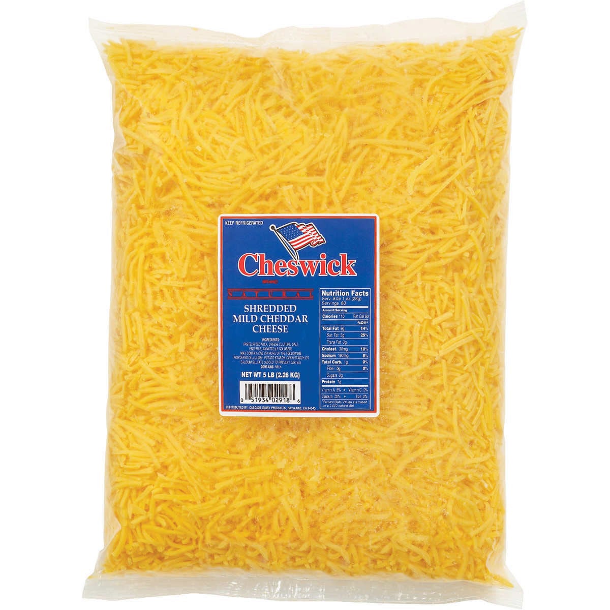 CHESWICK SHREDDED MILD CHEDDAR 5 LB