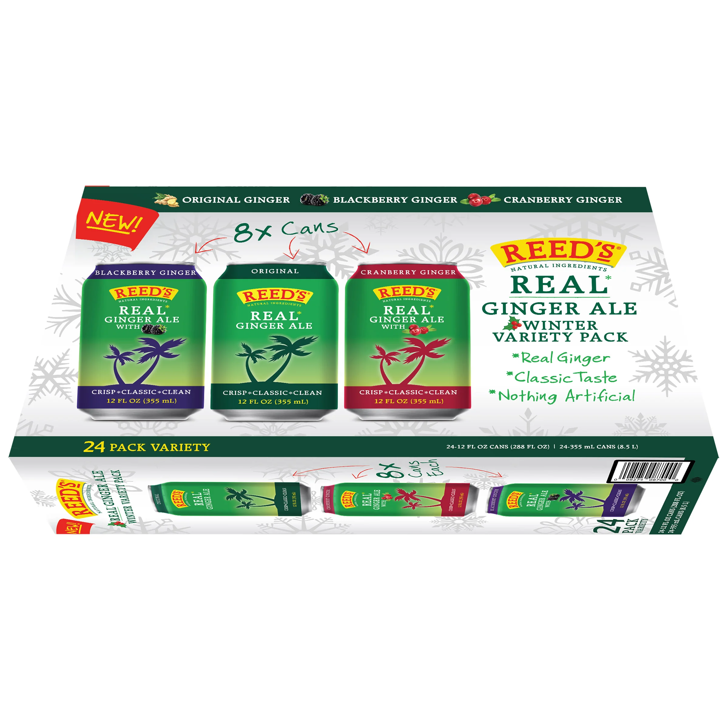 REEDS GINGER ALE VARIETY 24 CT / 12 OZ