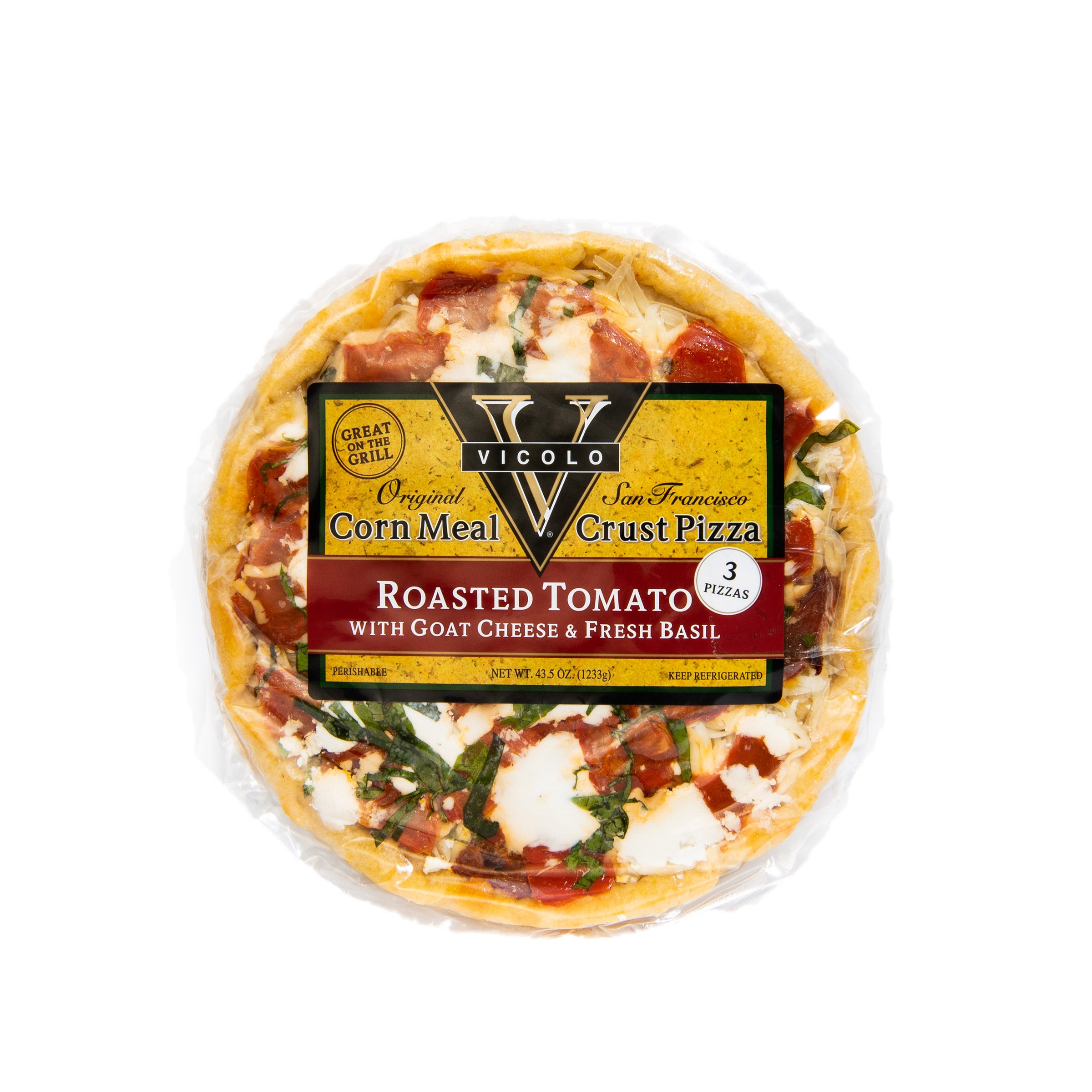 VICOLO CORNMEAL PIZZA TOMATO AND GOAT CHEESE 3 PACK 15.26 OUNCES EA