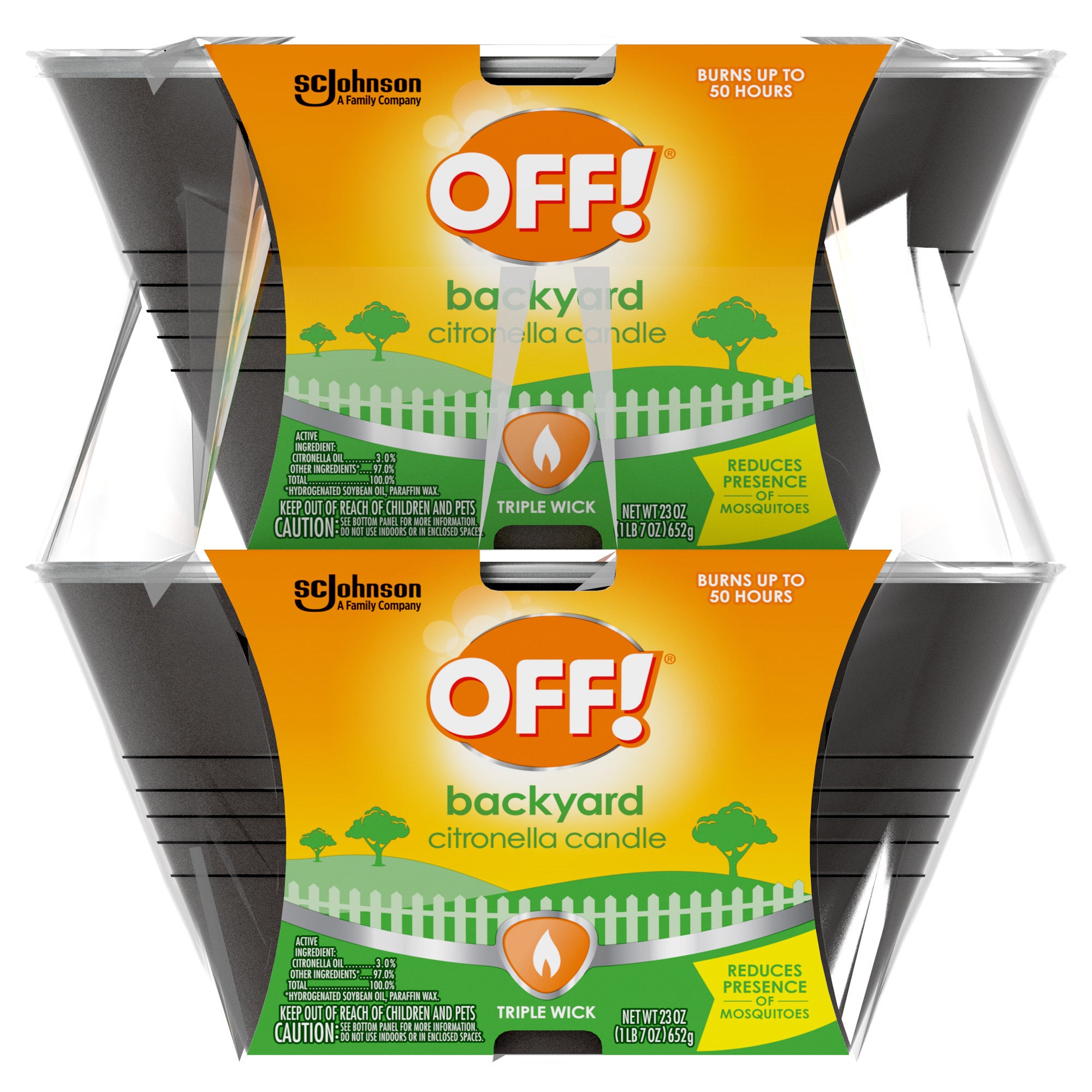 OFF! CITRONELLA TABLETOP CANDLE 2-PACK 23OZ EACH - Image 1