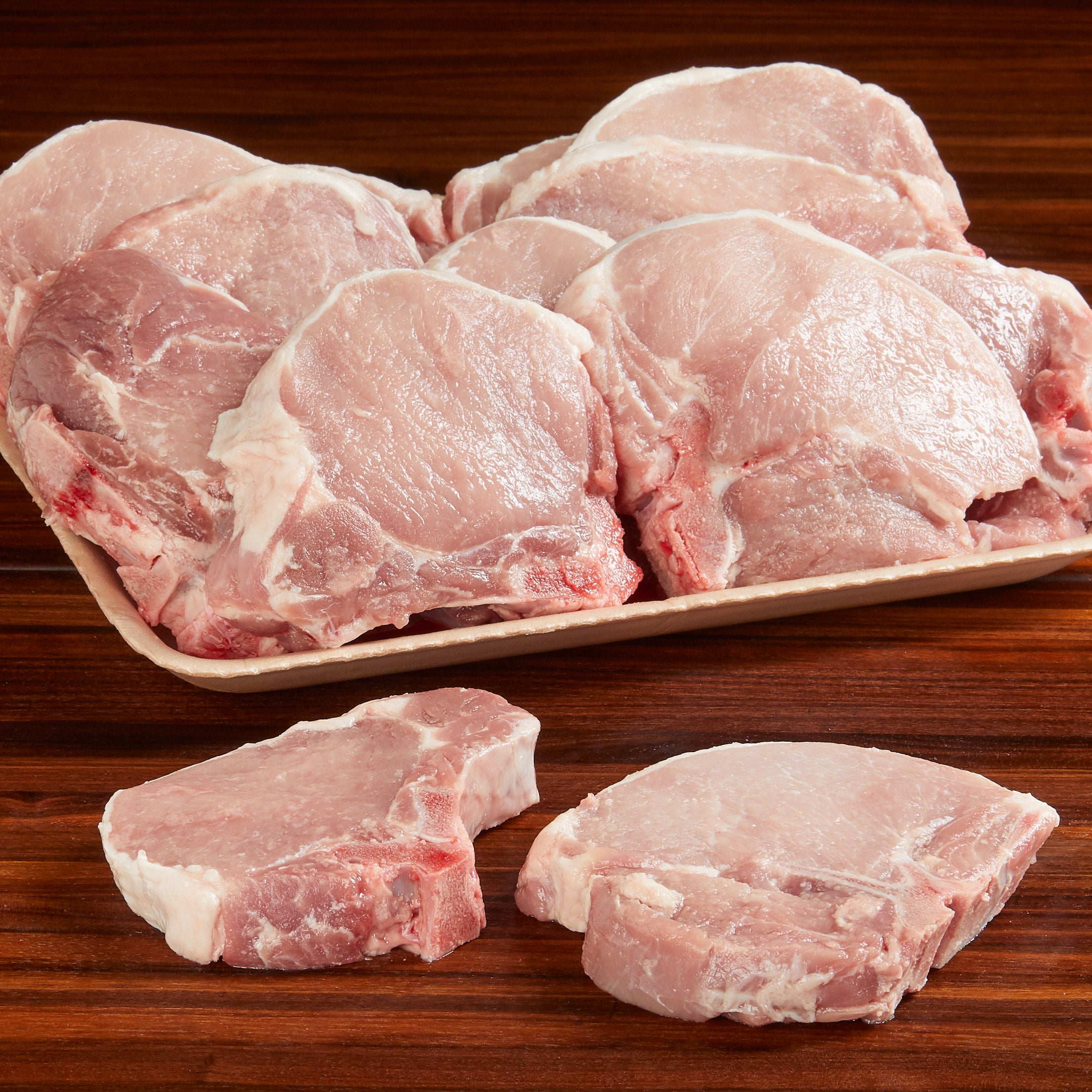 PORK LOIN RIB AND LOIN CHOPS PER LB.