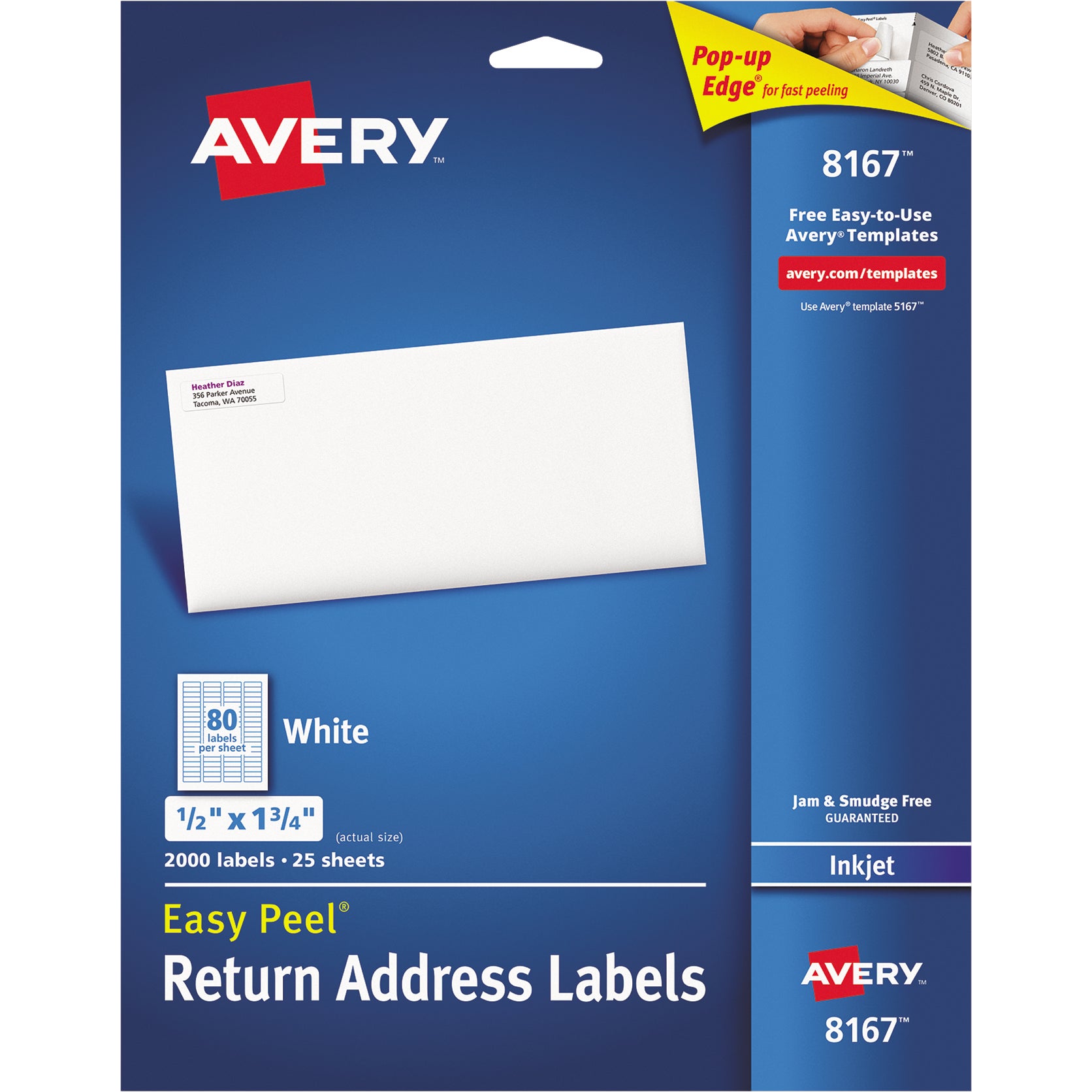 AVERY 4000 LABELS LABEL,INKJT .5X1.75 AVE8167KT 2CT - Image 1