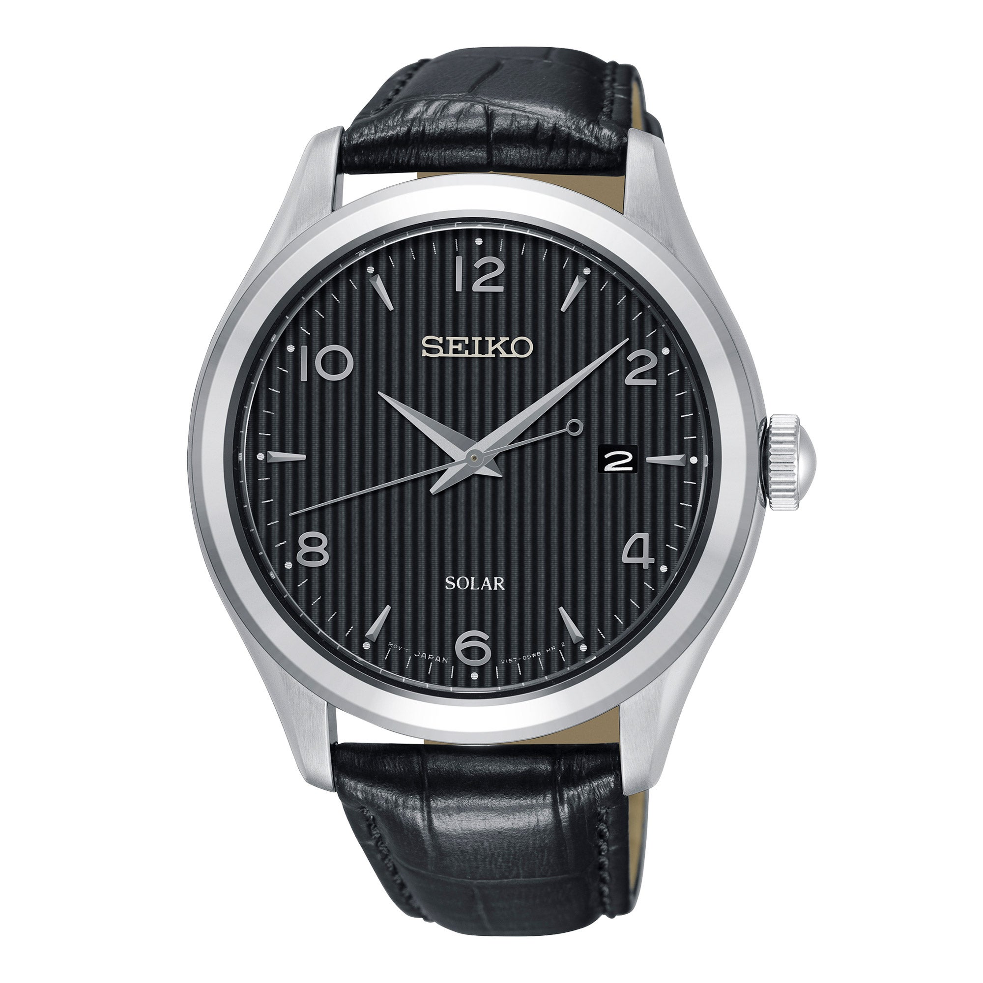 SEIKO SOLAR LEATHER STRAP MEN'S WATCH