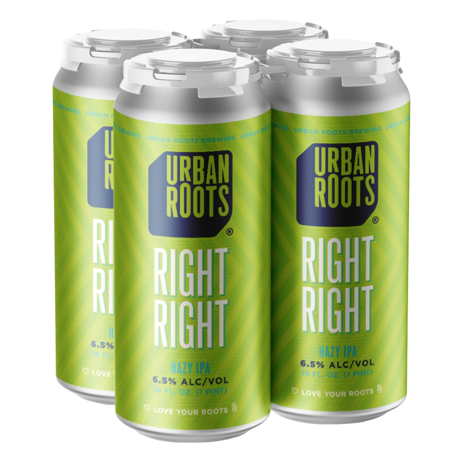 URBAN ROOTS BREWING RIGHT RIGHT HAZY IPA SACRAMENTO, CA 4/16OZ