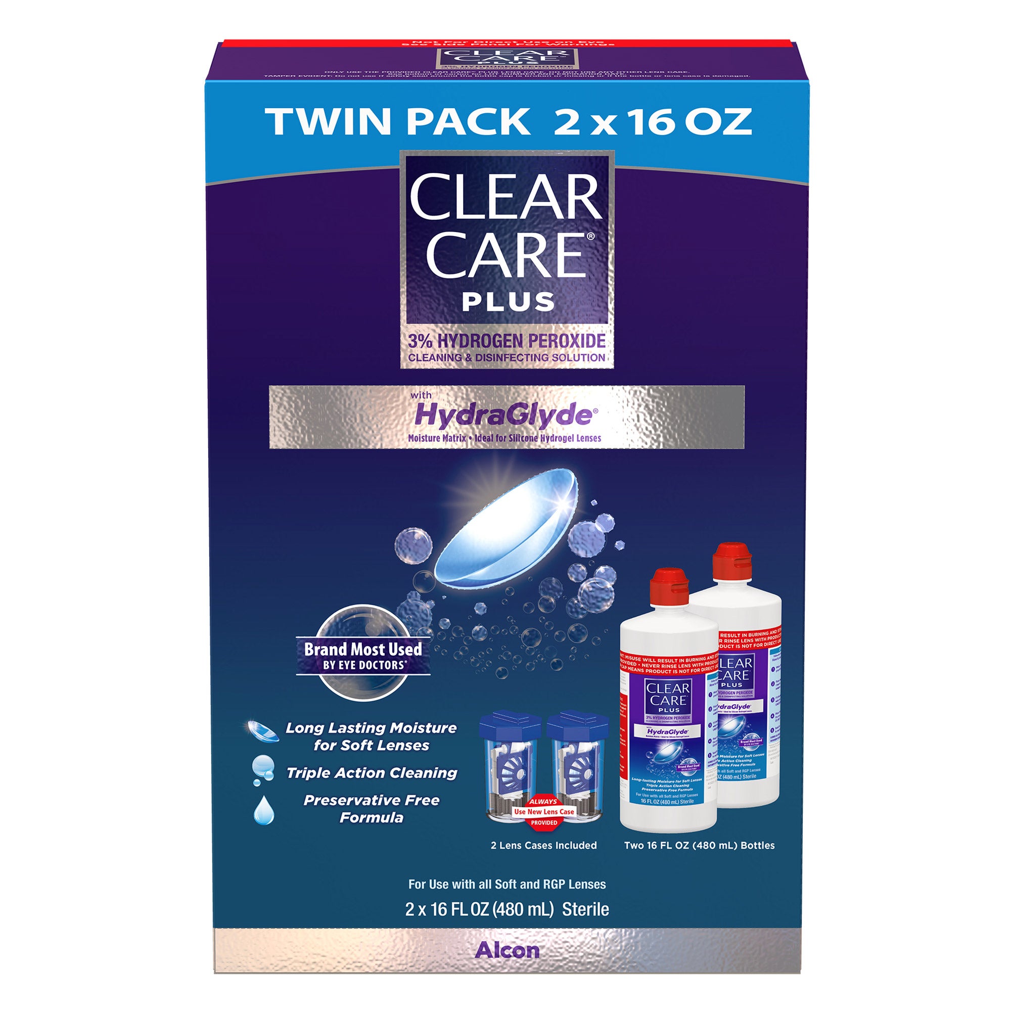 CLEAR CARE PLUS DISINFECTING SOLUTION 2X16OZ - Image 1