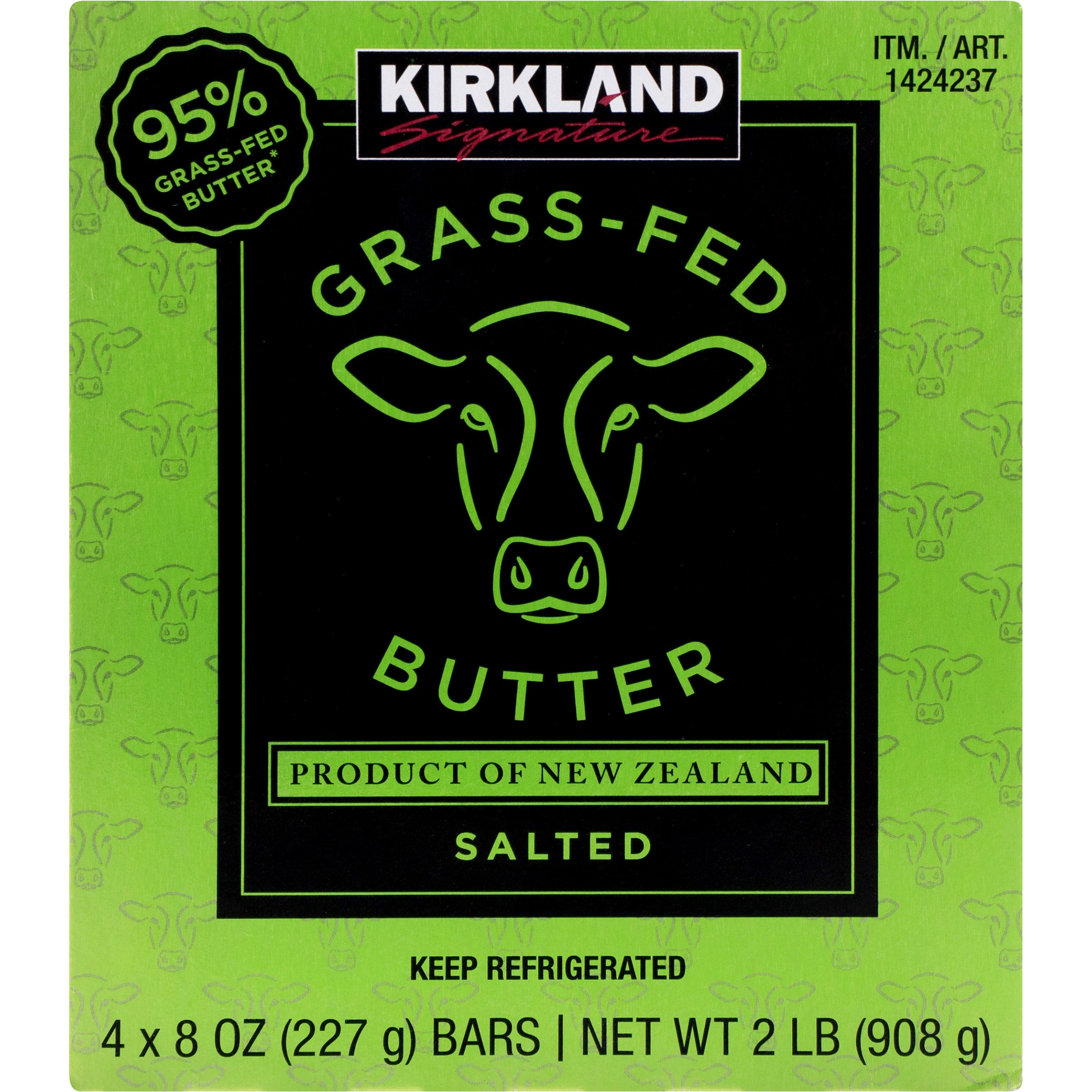 KIRKLAND SIGNATURE GRASS-FED BUTTER 4 PACK 8 OUNCES EACH