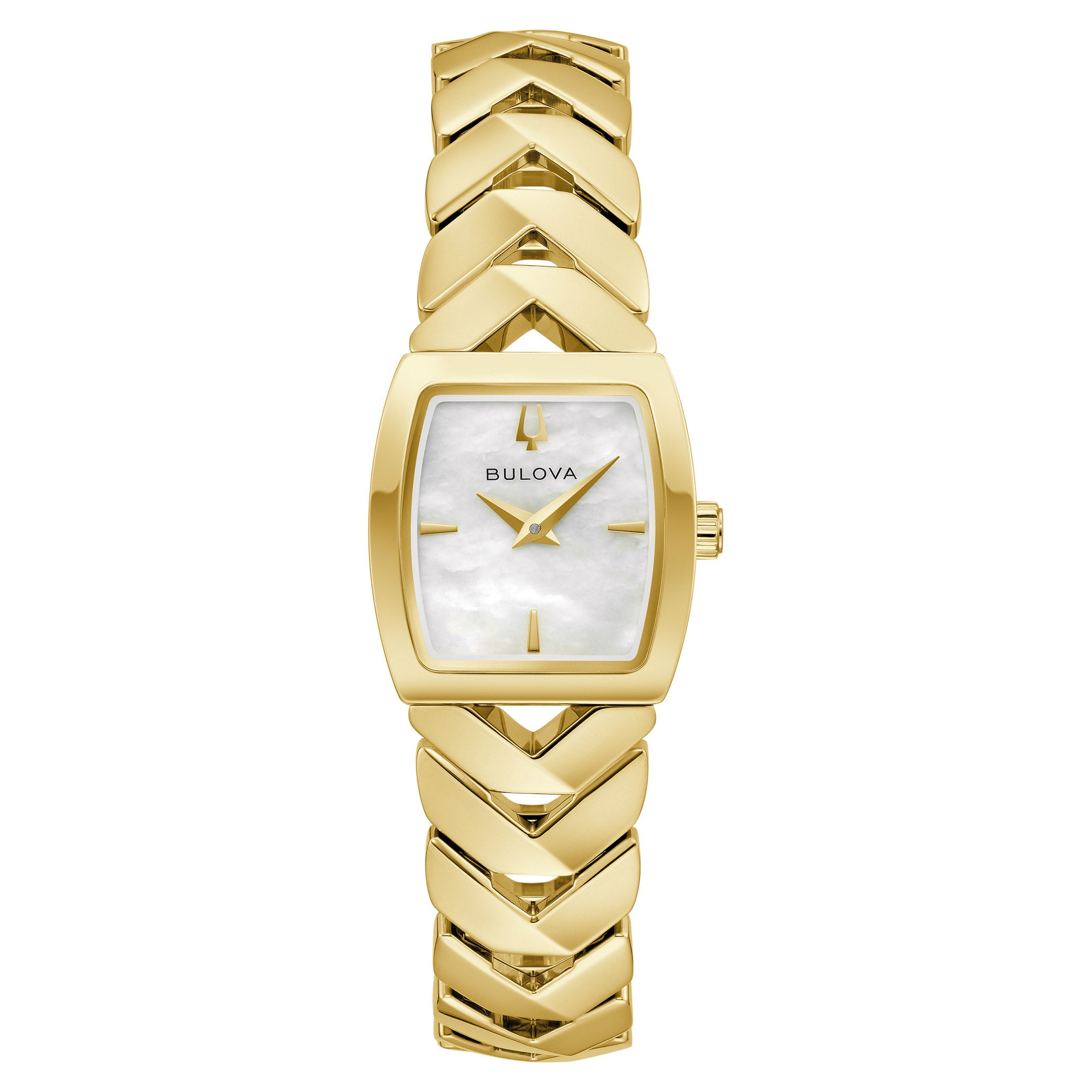 BULOVA MOTHER OF PEARL DIAL GOLD TONE CLASSIC WOMENS WATCH