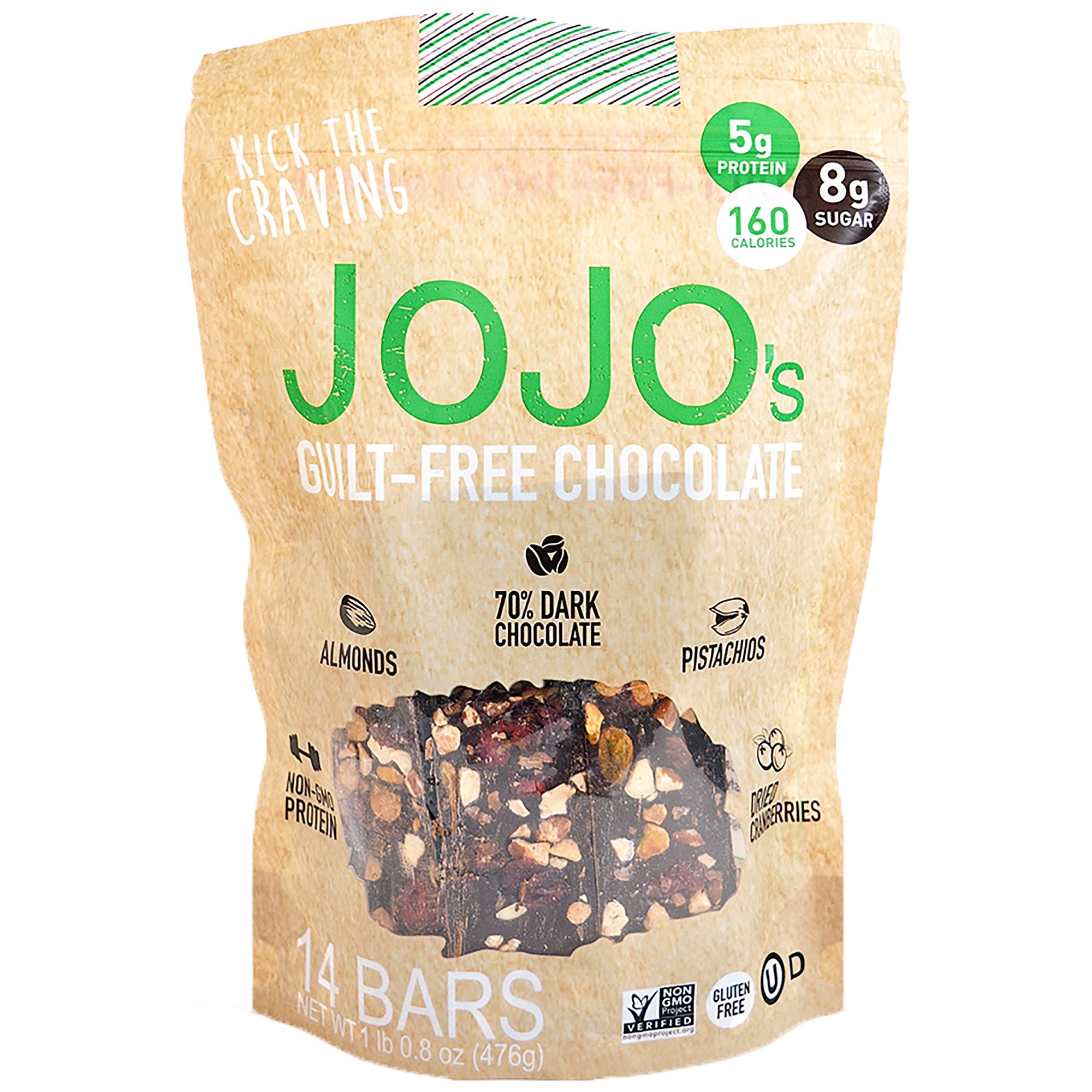 JOJO'S GUILT-FREE CHOCOLATE BARS 14 COUNT BAG