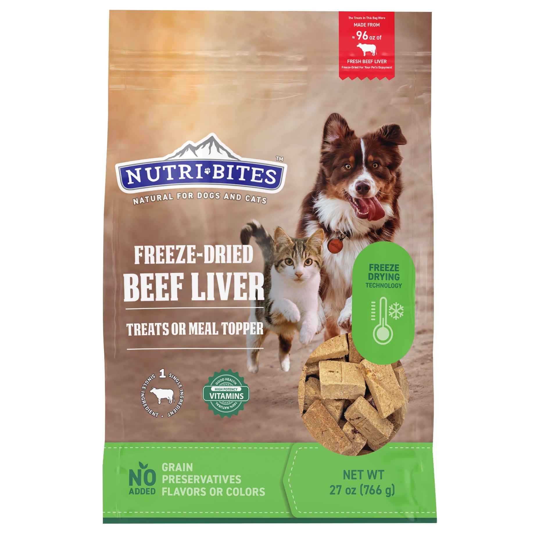 NUTRIBITES BEEF LIVER FREEZE DRIED 27 OZ