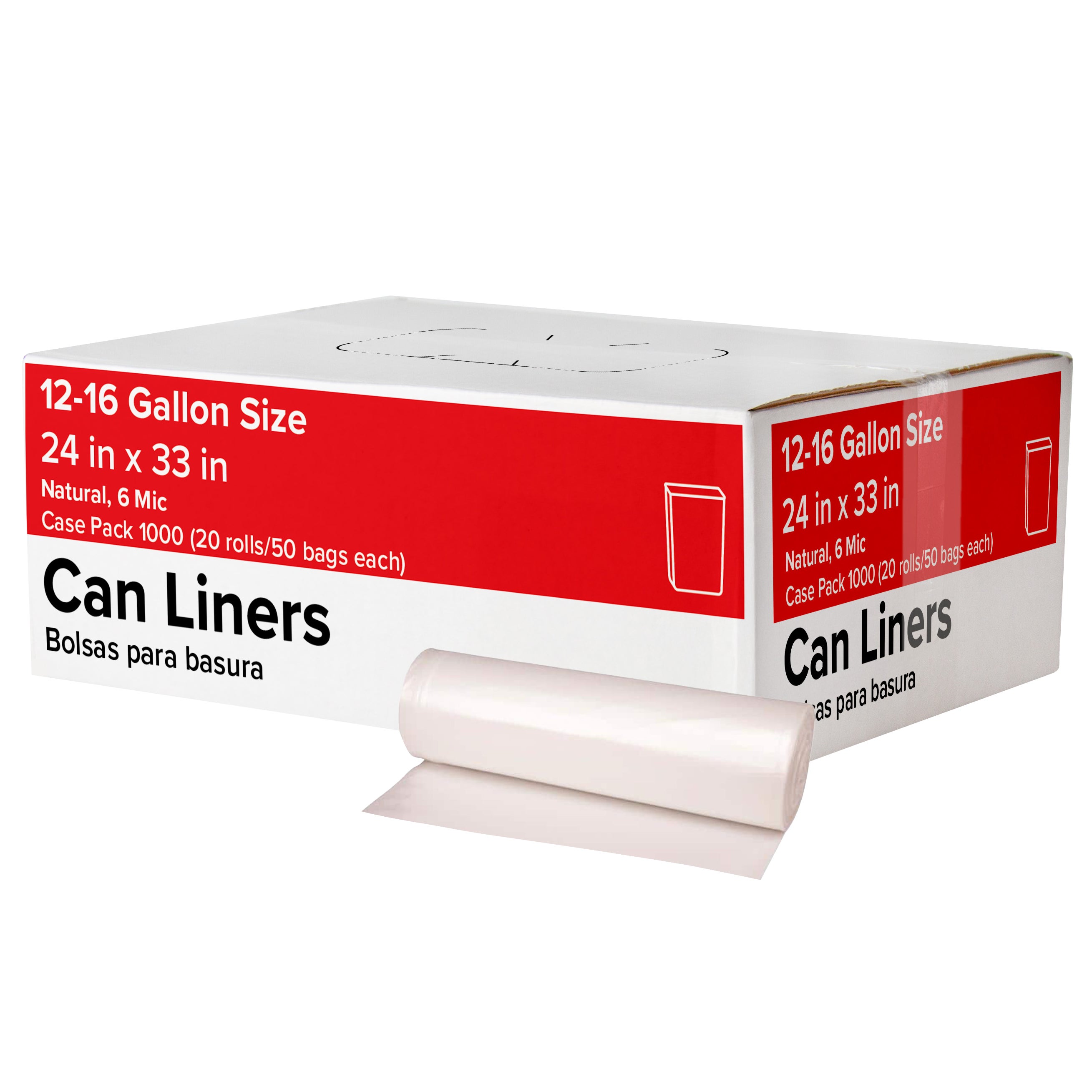 12-16 GAL CAN LINER CLEAR 1000 CT