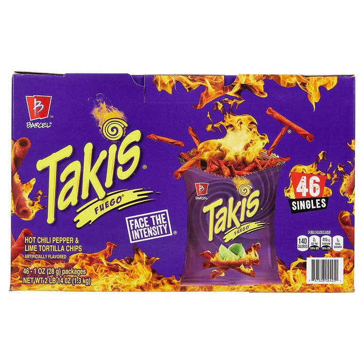 TAKIS FUEGO ROLLED CORN TORTILLA 46 PACK 1 OUNCE EACH - Image 1