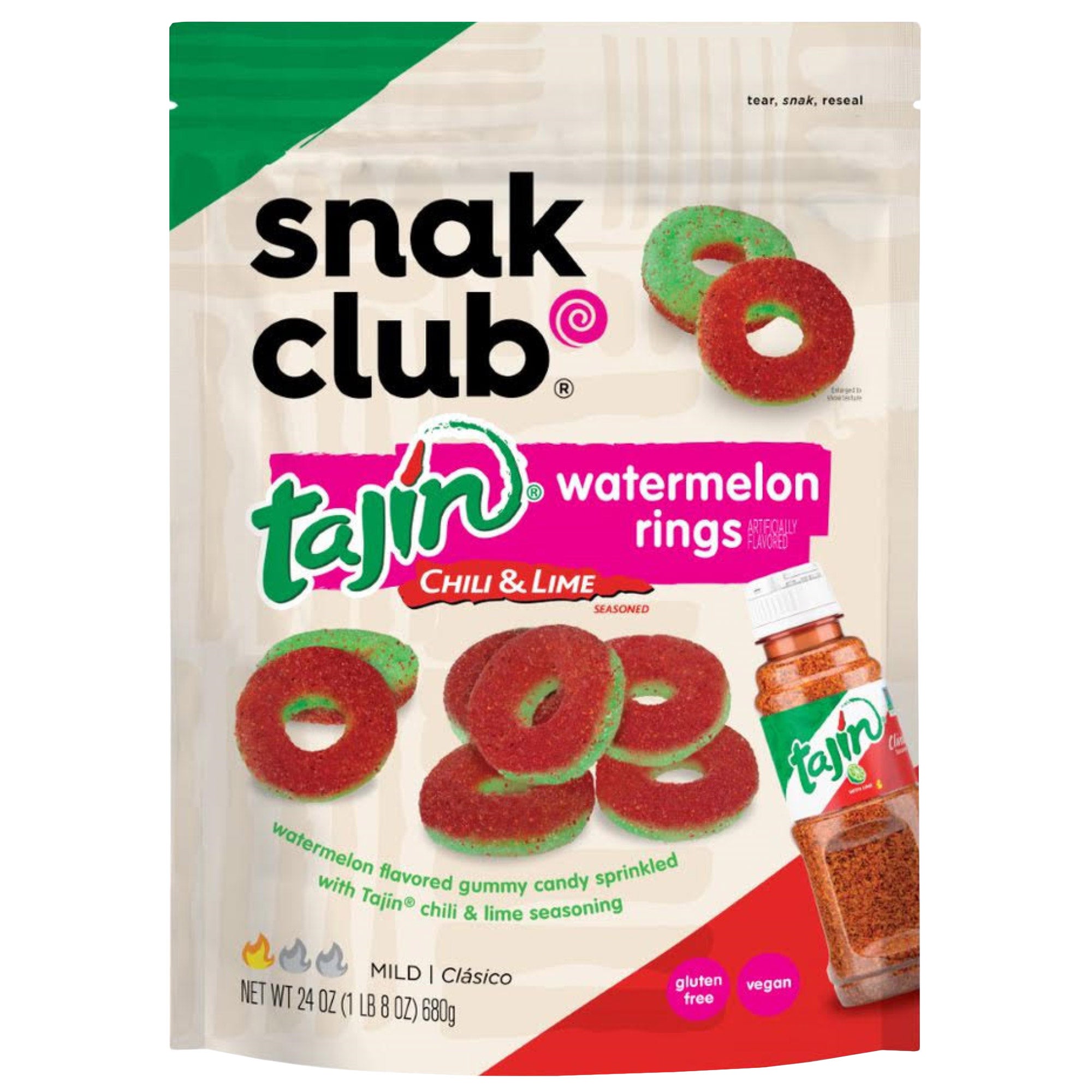 SNAK CLUB TAJIN WATERMELON RINGS 24 OZ