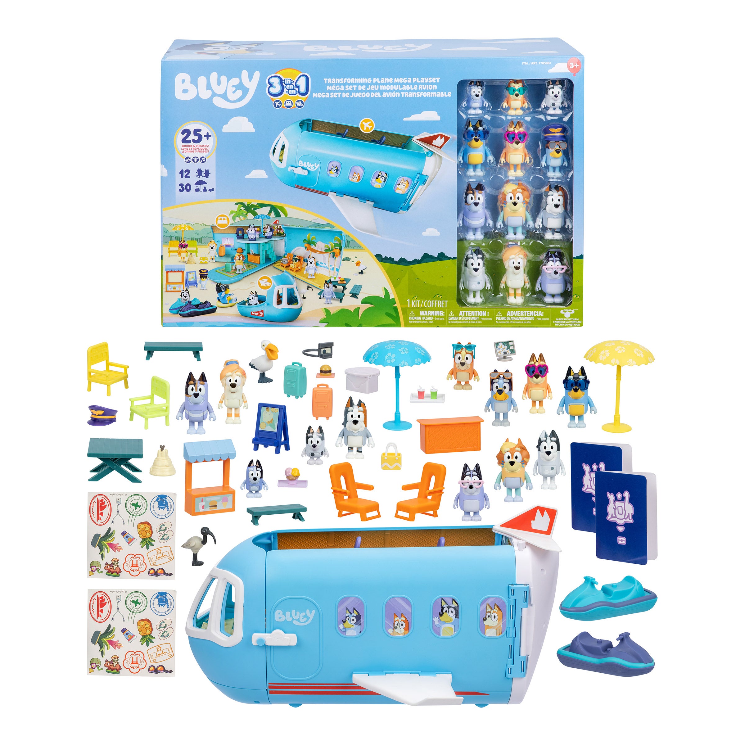 BLUEY'S 3-IN-1 TRANSFORMING PLANE MEGA SET - Image 1