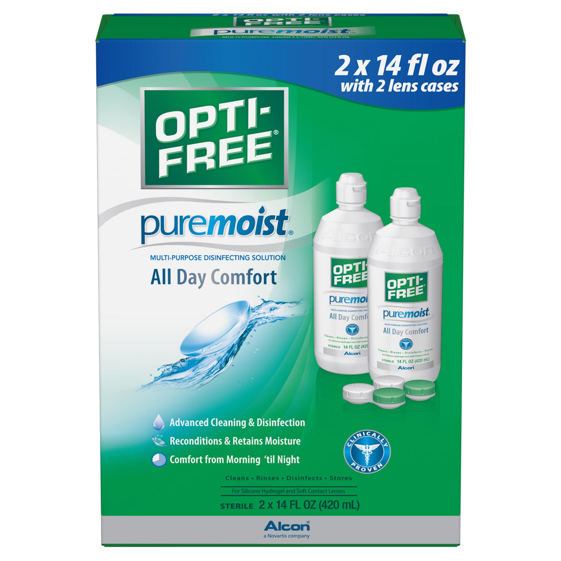 OPTI-FREE PURE MOIST MULTI-PURPOSE SOLUTION 2X14 OUNCE