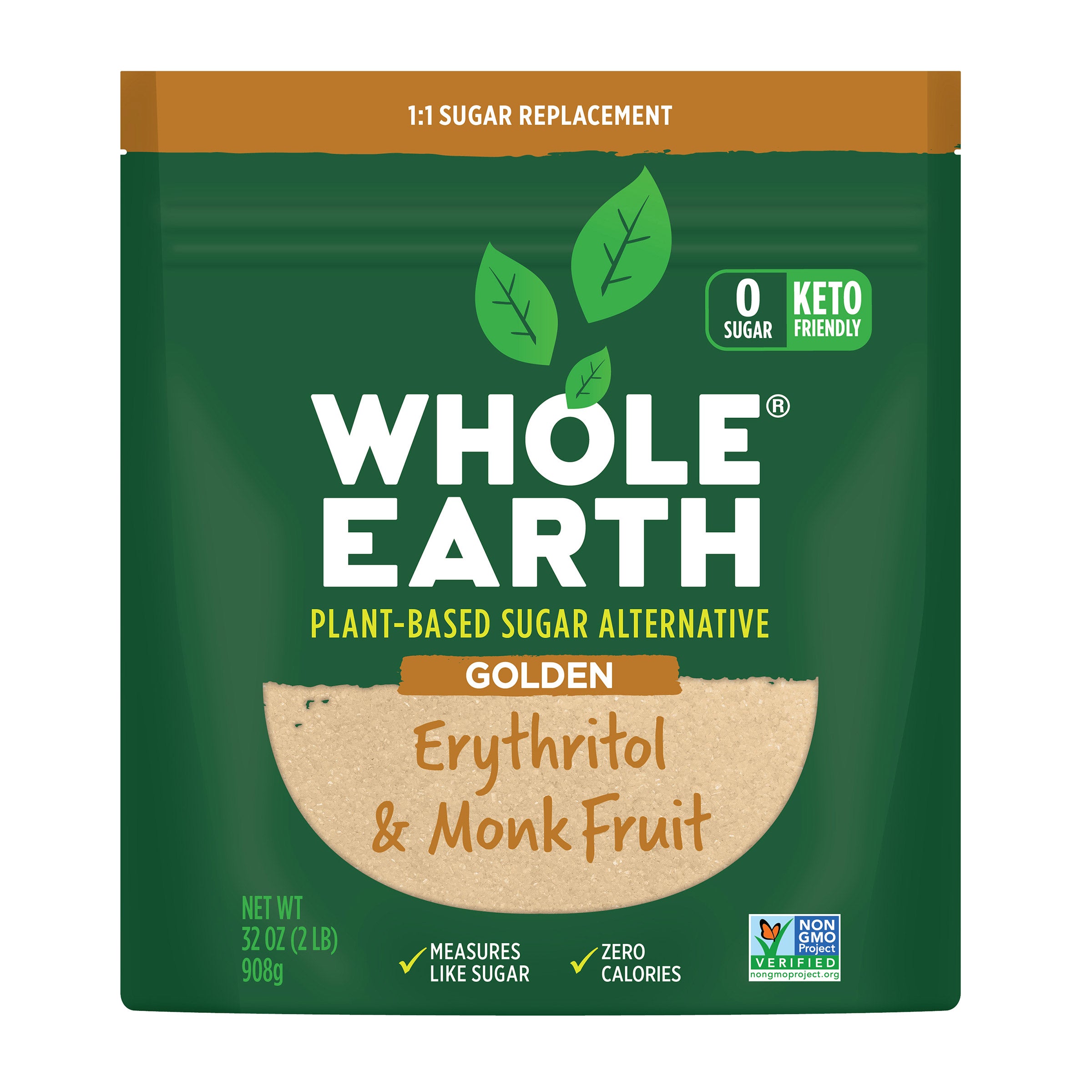 WHOLE EARTH GOLDEN ERYTHRITOL & MONKFRUIT 2 LB - Image 1