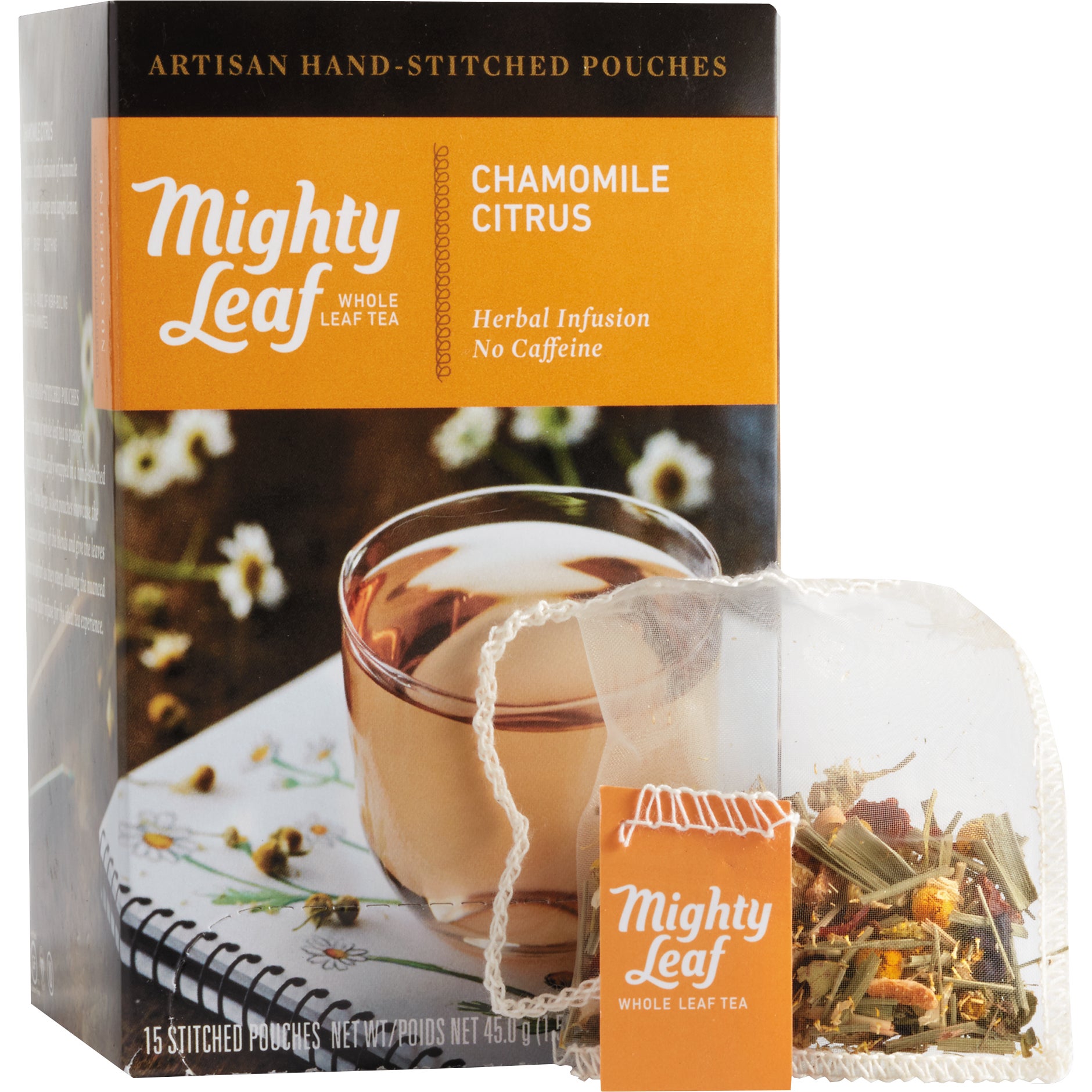 MIGHTY LEAF TEA TEA POUCHES, CHAMOMILE PEE510136 15 PER BOX