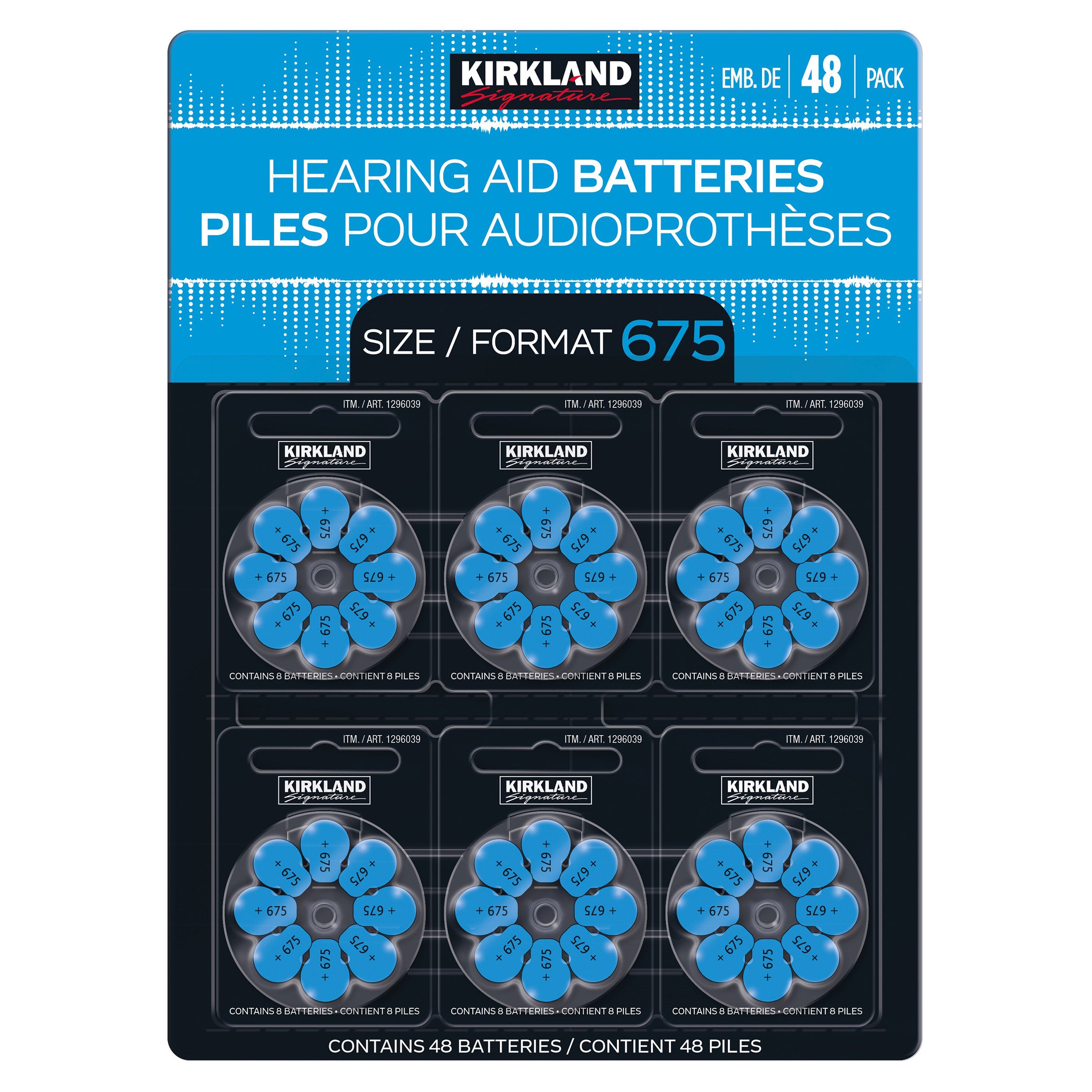 KS HEARING AID BATTERY ZERO MERCURY ZINC AIR SIZE 675 48PK