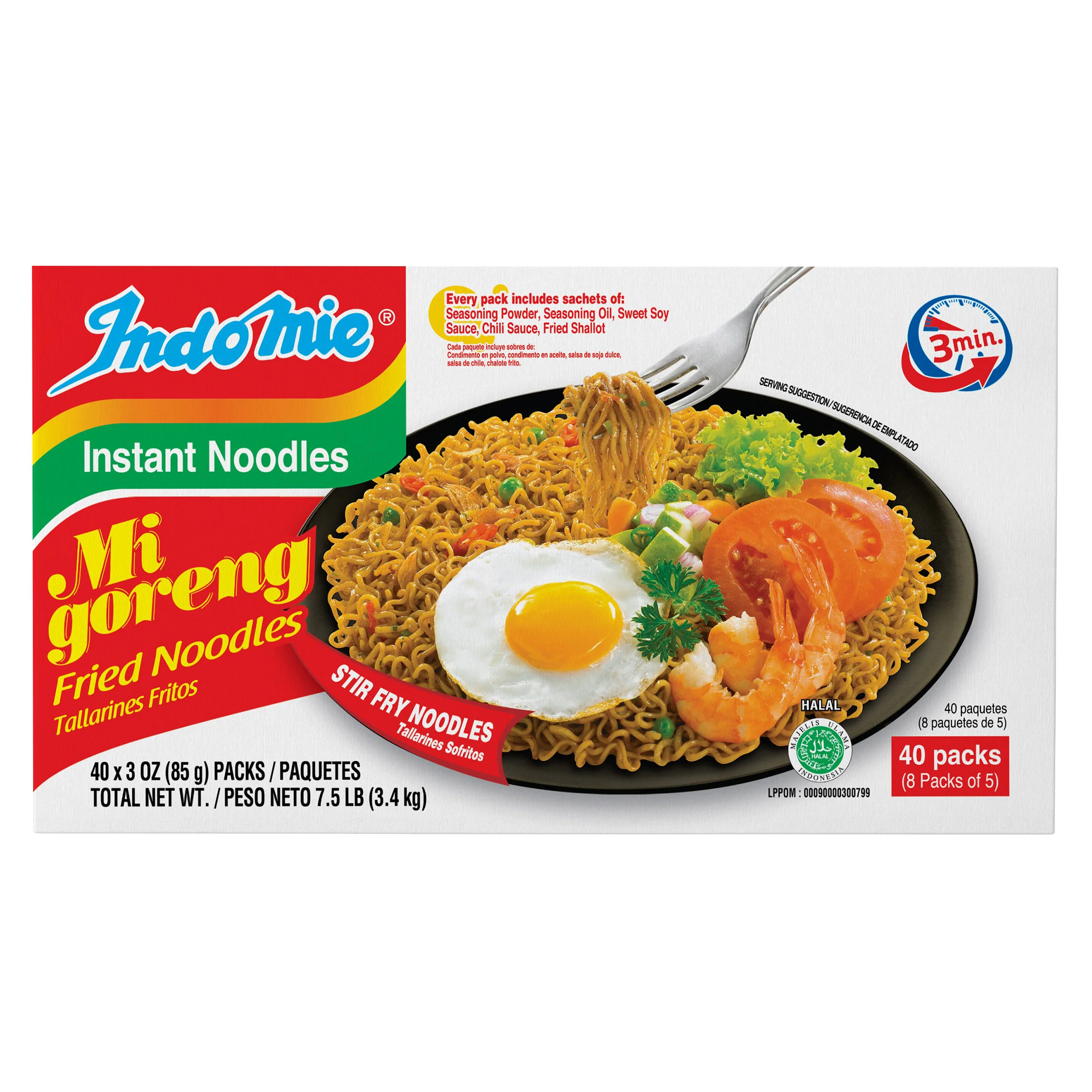 INDOMIE MI GORENG NOODLES 40/3 OUNCE PACKS