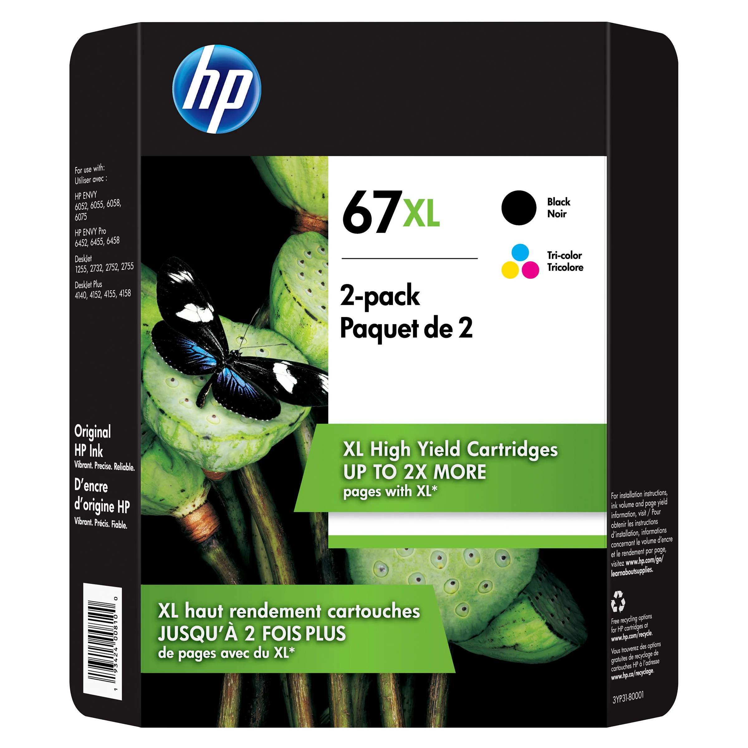 HP 67XL HIGH CAPACITY BLACK + COLOR COMBO - Image 1