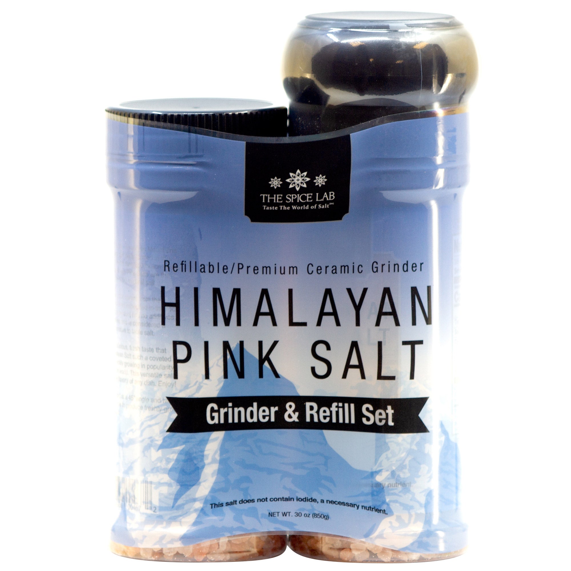 THE SPICE LAB HIMALAYAN SALT GRINDER AND REFILL 2/15 OZ