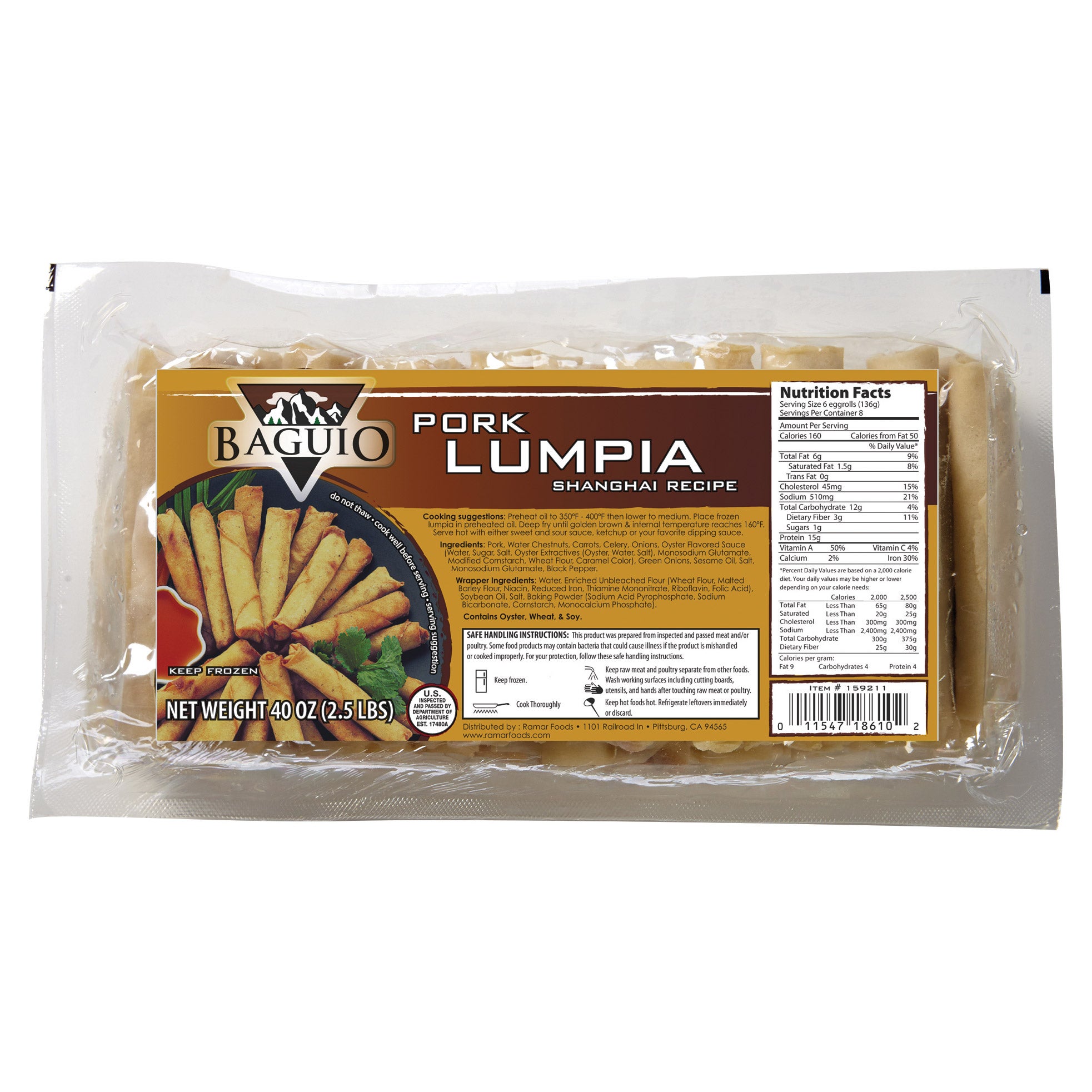 BAGUIO RAW PORK LUMPIA 40 OUNCES