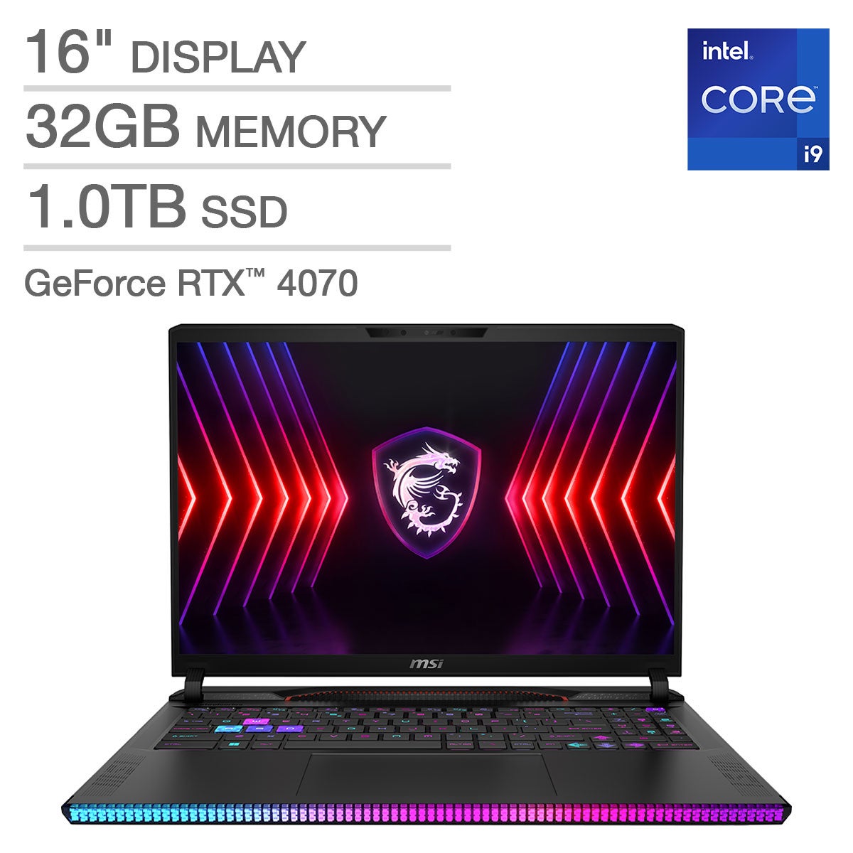 MSI RAIDER GE68HX 16¨ GAMING LAPTOP NVIDIA GEFORCE RTX4070