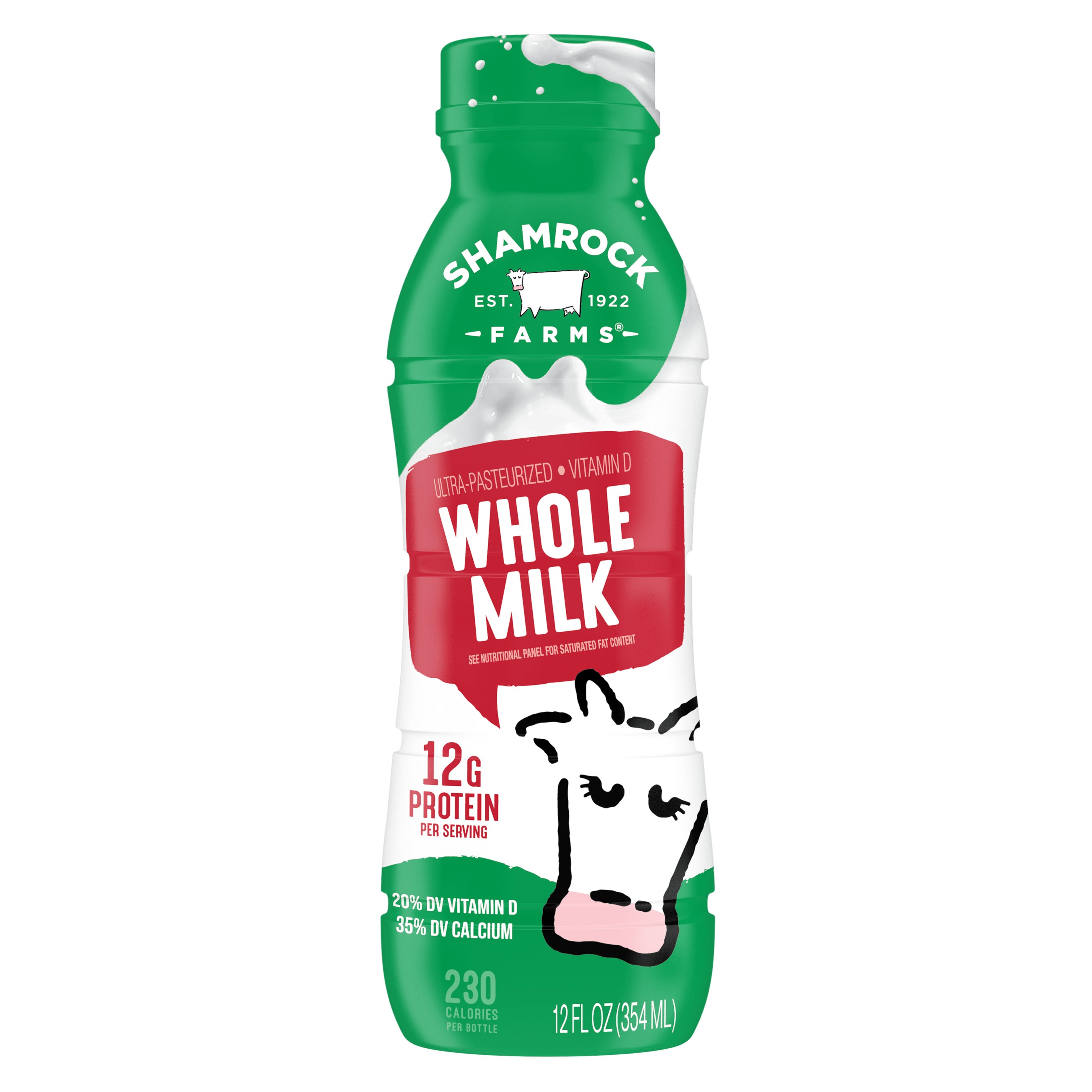 SHAMROCK FARMS WHOLE MILK 12/12 FL OZ - Image 1
