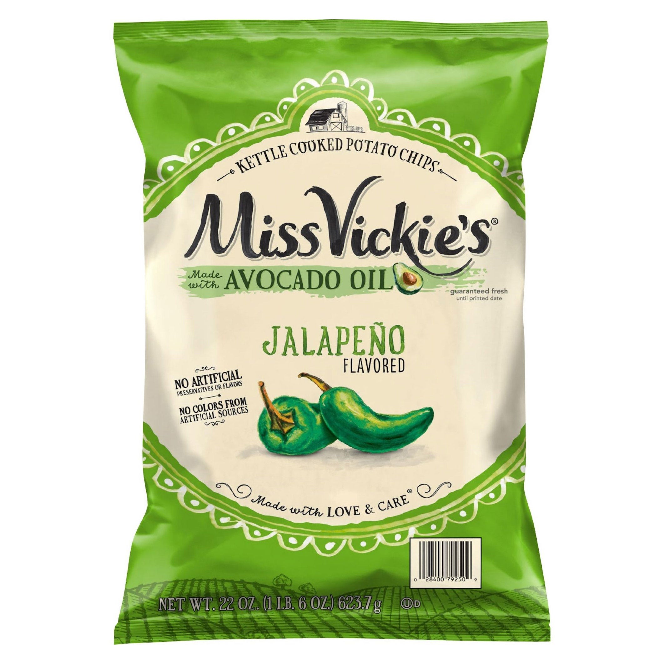 MISS VICKIE'S MADE WITH AVOCADO OIL JALAPENO 22 OZ