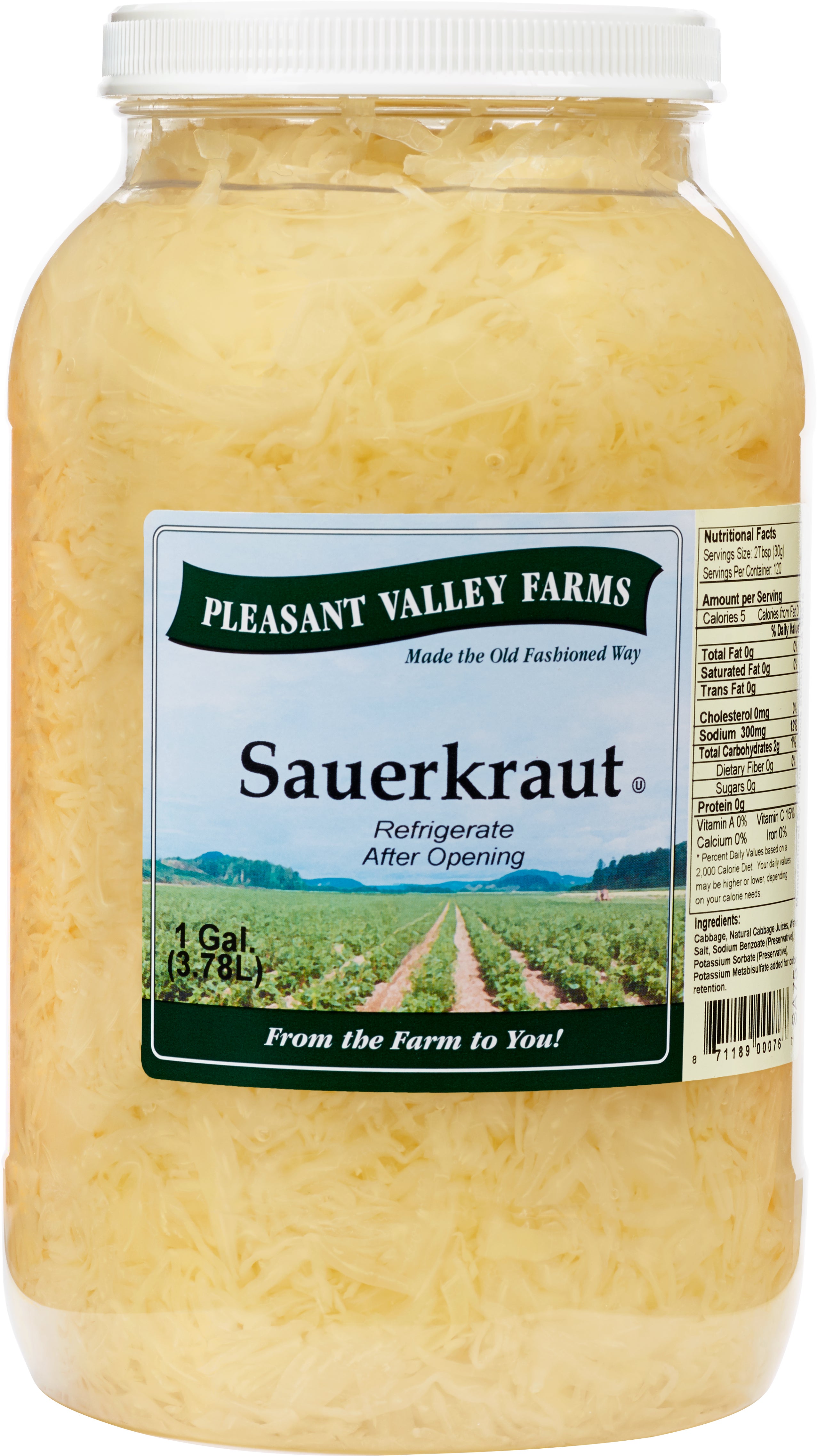 PLEASANT VALLEY FARMS SAUERKRAUT 1 GAL