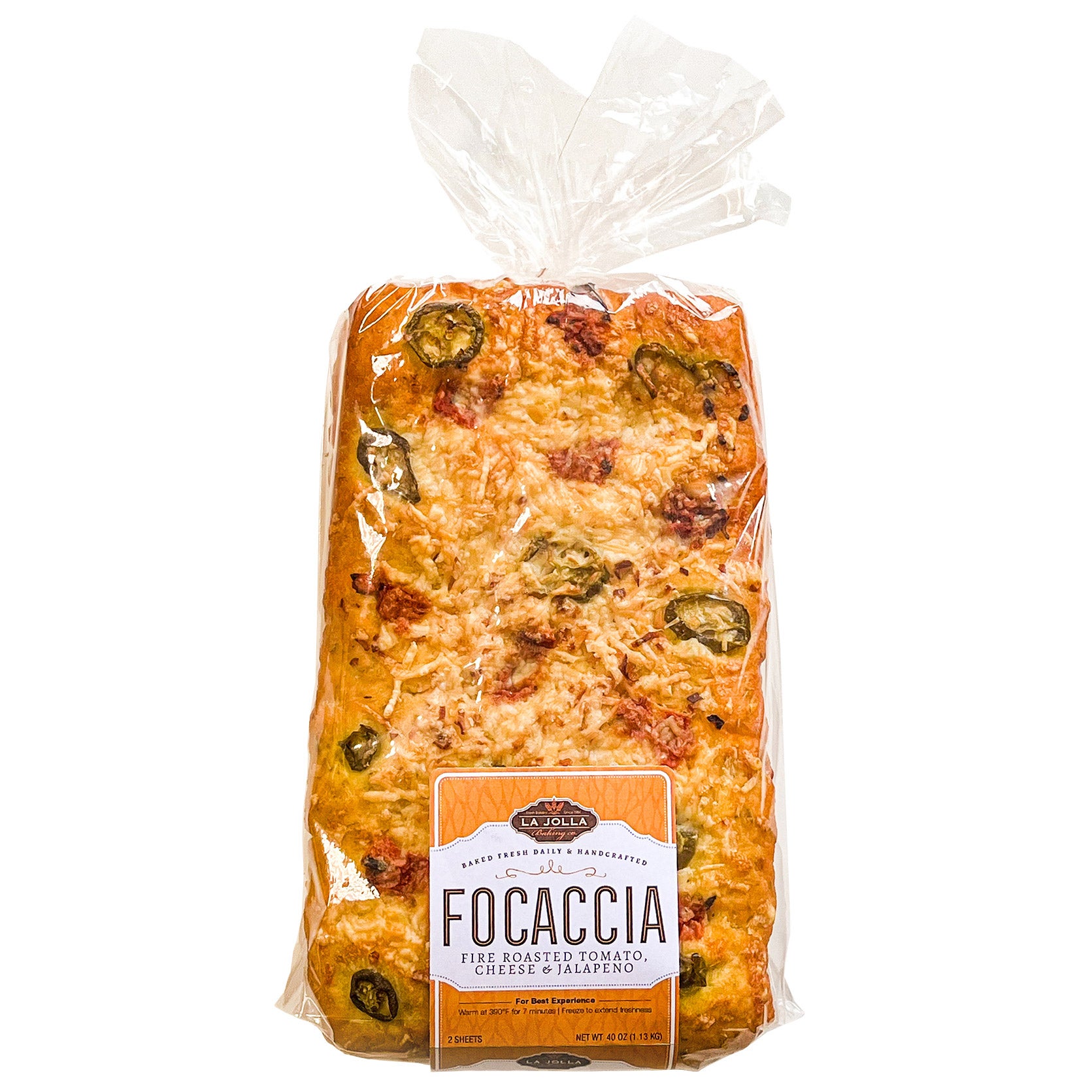 LA JOLLA FOCACCIA TOMATO JALAPENO CHEESE 2/40 OZ - Image 1
