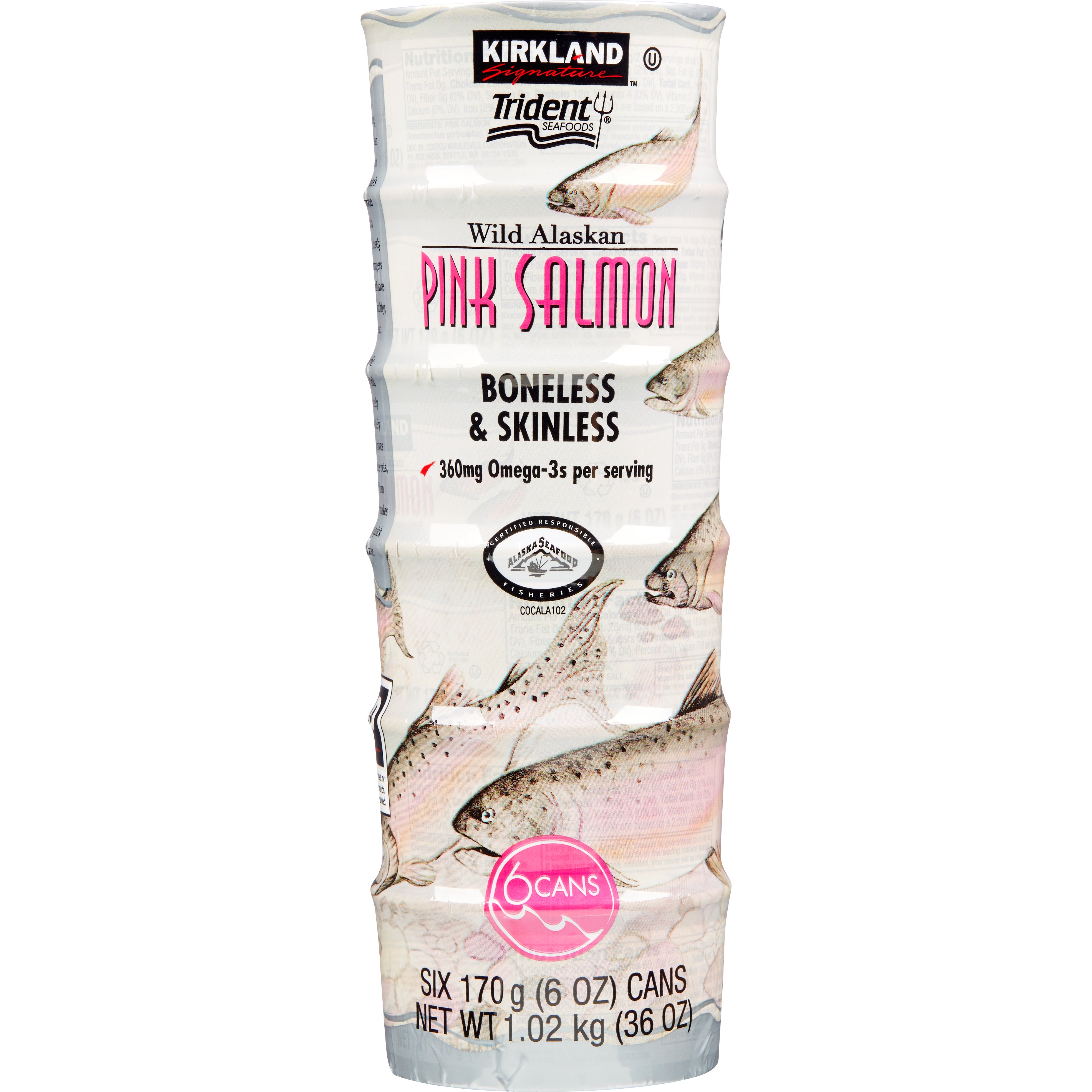 KIRKLAND SIGNATURE WILD ALASKAN SALMON 6/6 OUNCE CANS