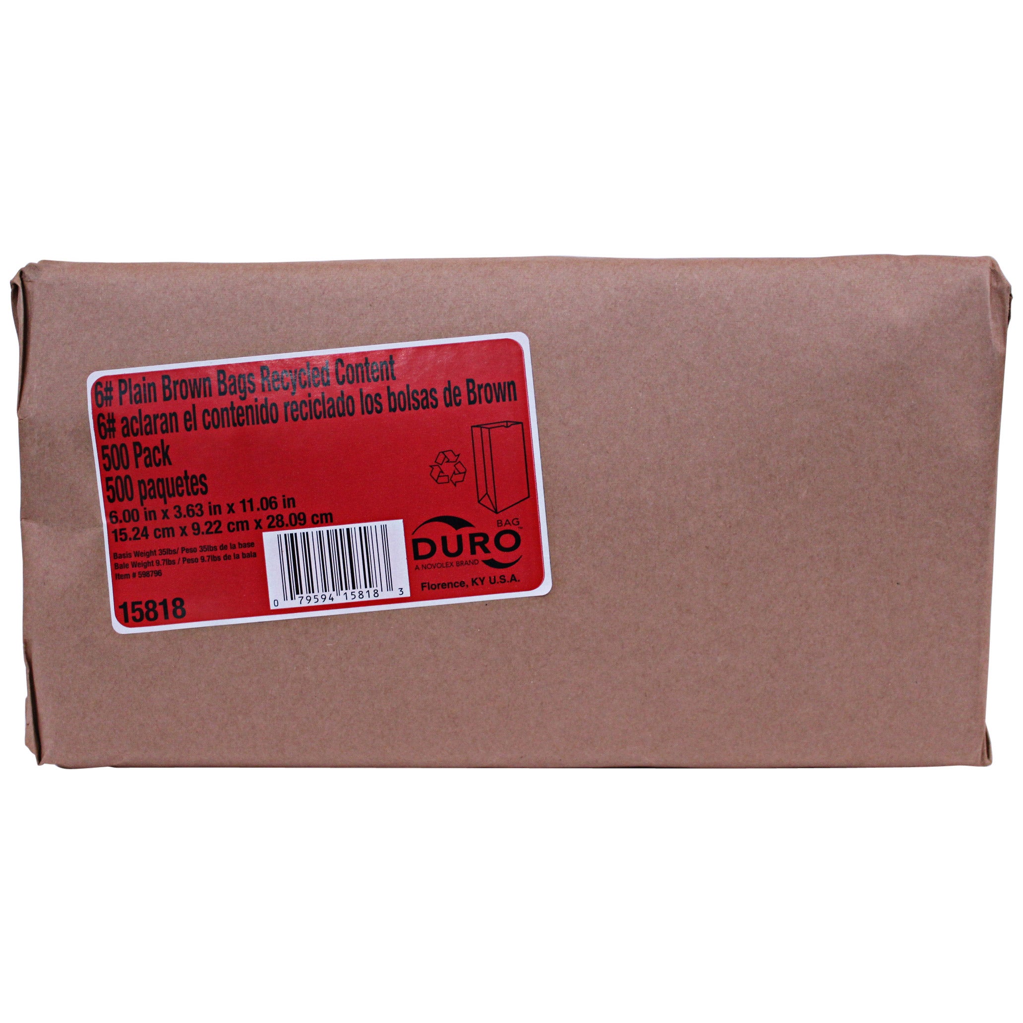 DURO 6# PAPER BAG KRAFT 500 CT