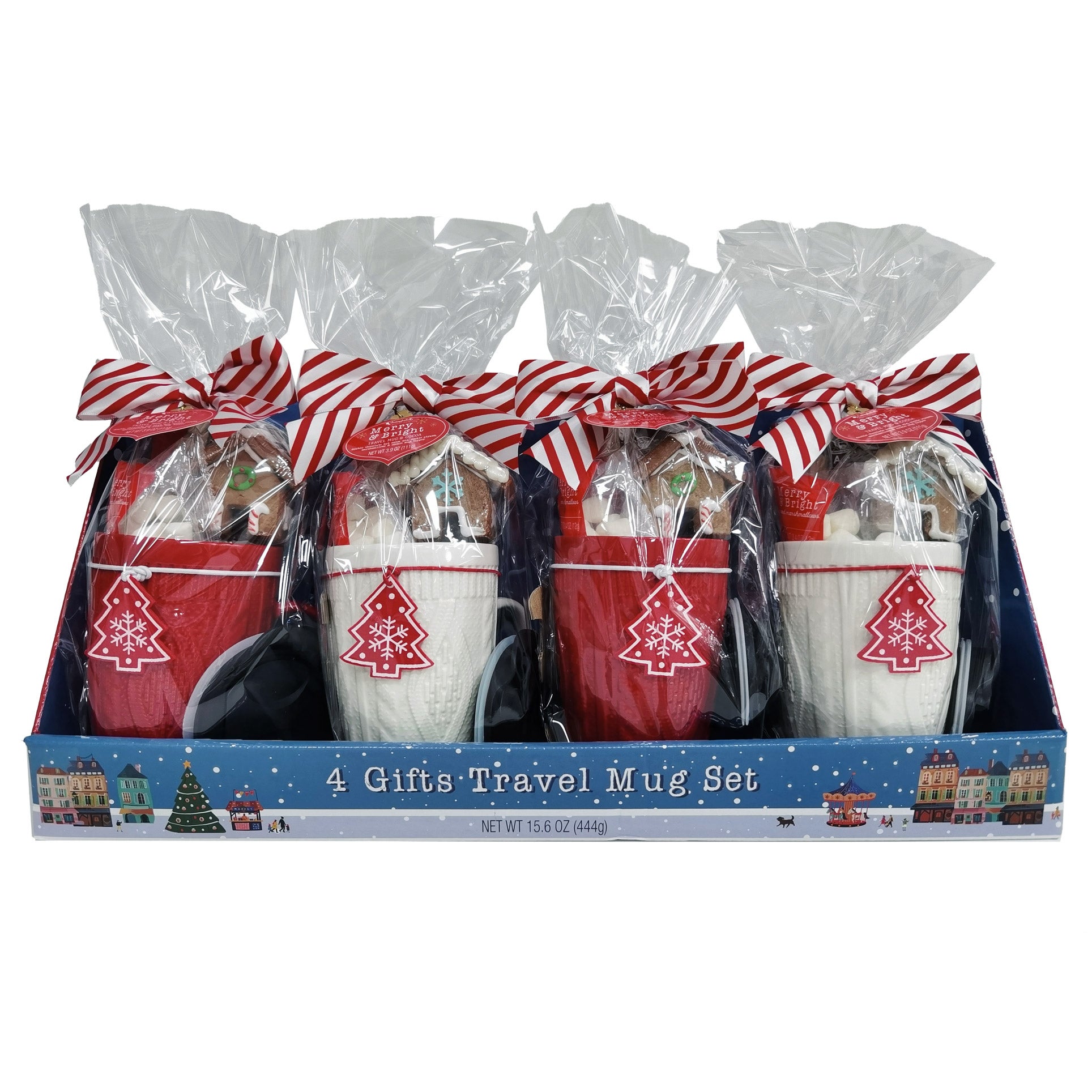 SWEATER TRAVEL MUGS W/ GHIRARDELLI 4 CT GIFT SET - Image 1
