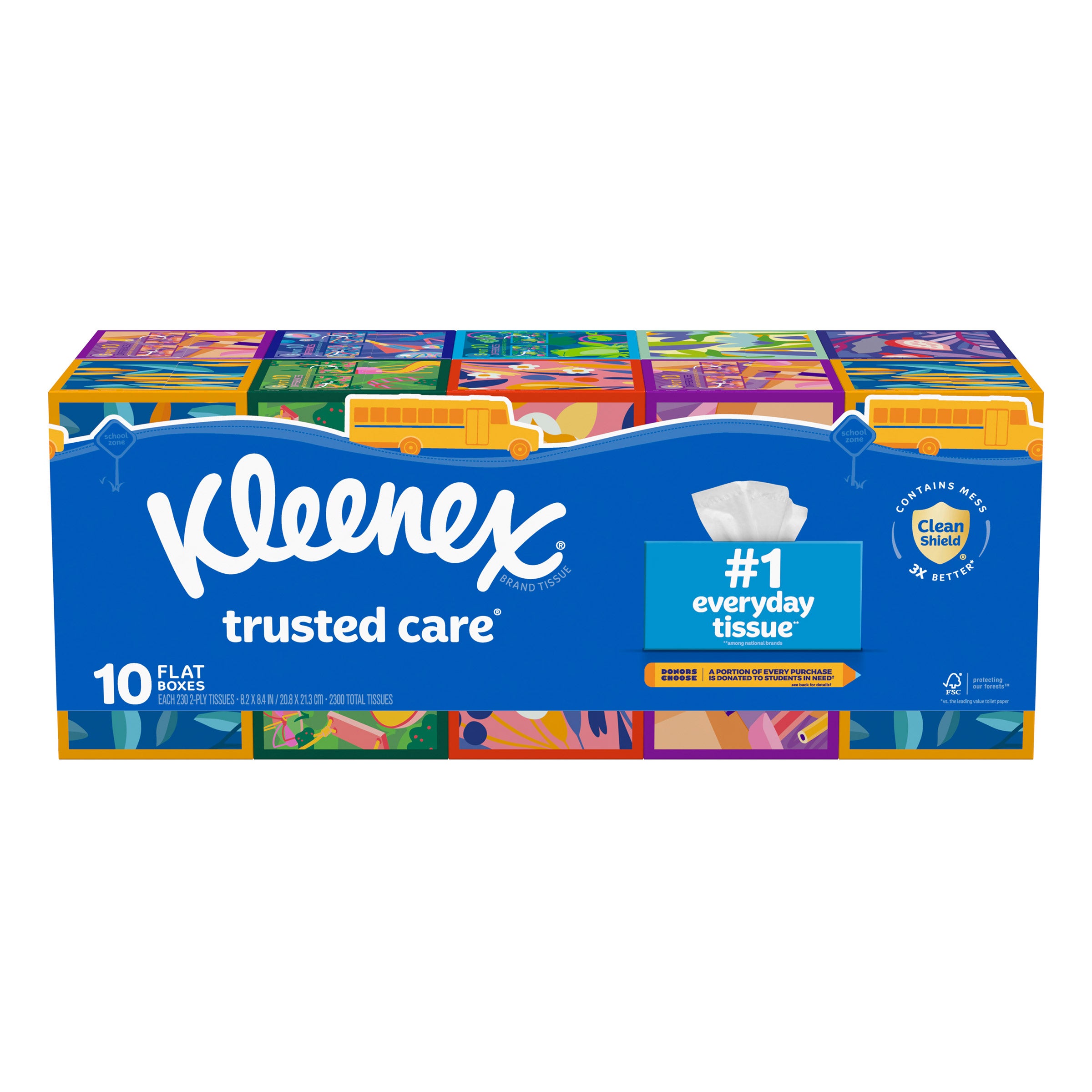 KLEENEX TRUSTED CARE FLAT PACK 2PLY 10/230 COUNT BOXES - Image 1