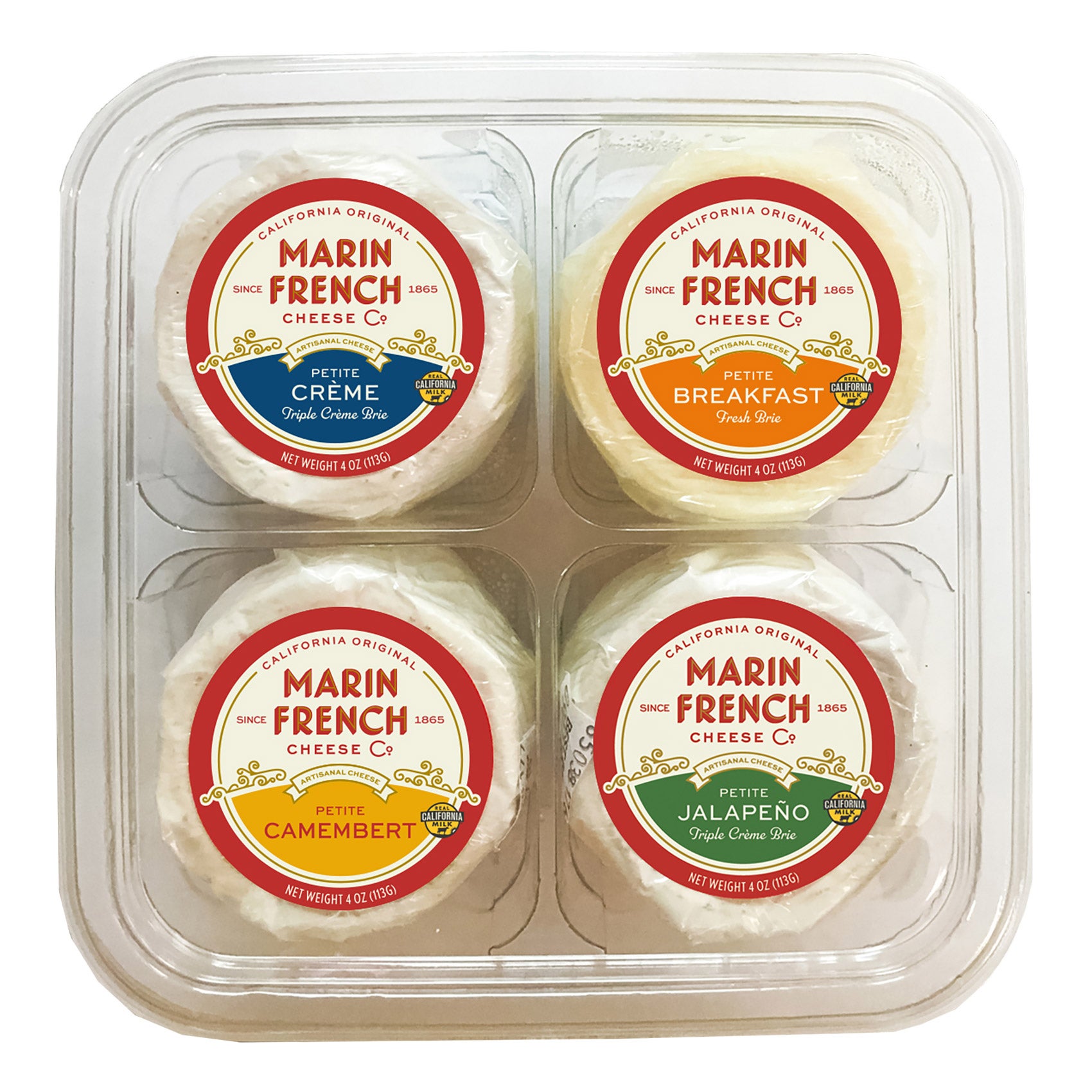 MARIN FRENCH CHEESE PETITE CHEESE VARIETY 4 PACK 4 OUNCES EACH
