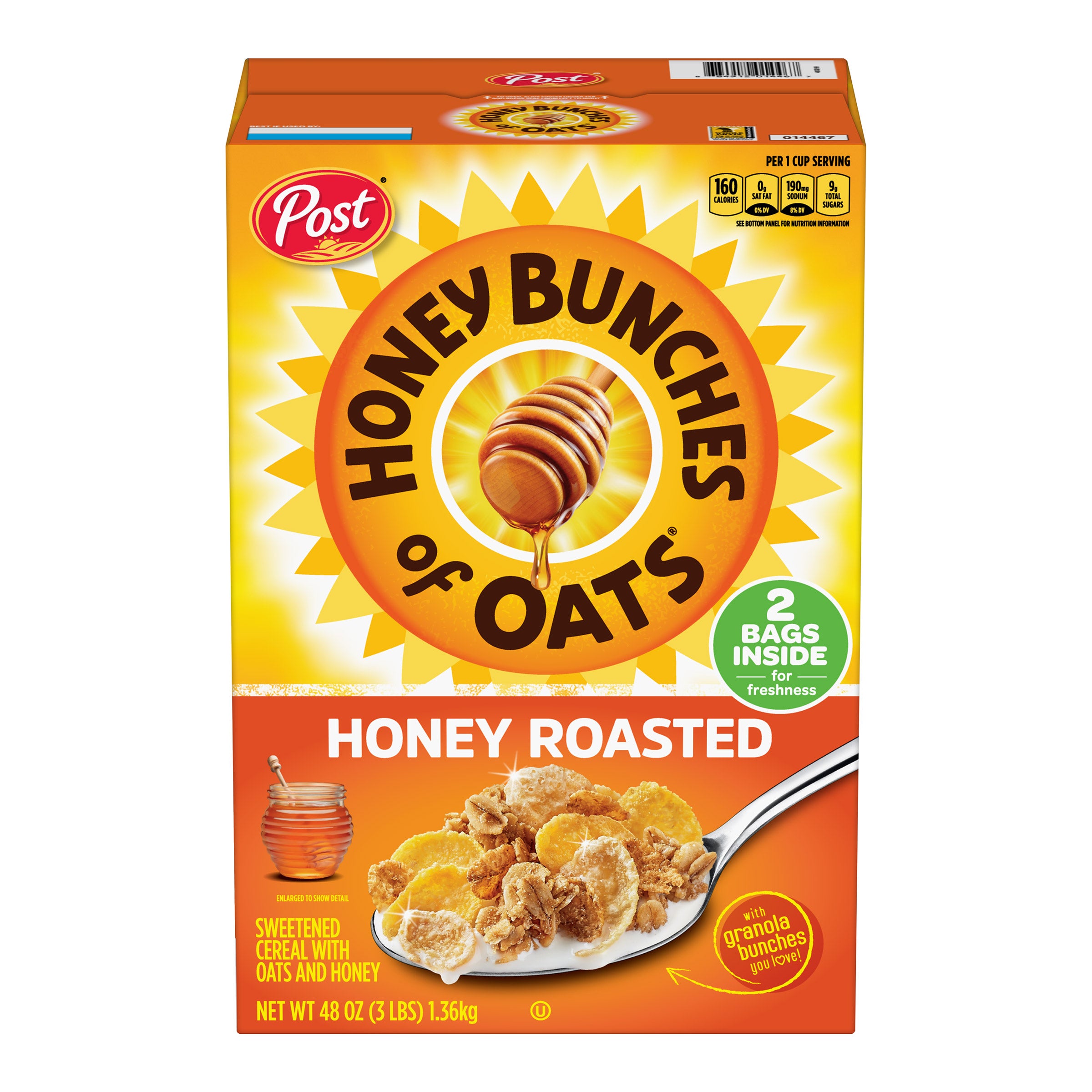 HONEY BUNCHES OF OATS HONEY ROASTED 48 OUNCES (3 LBS)
