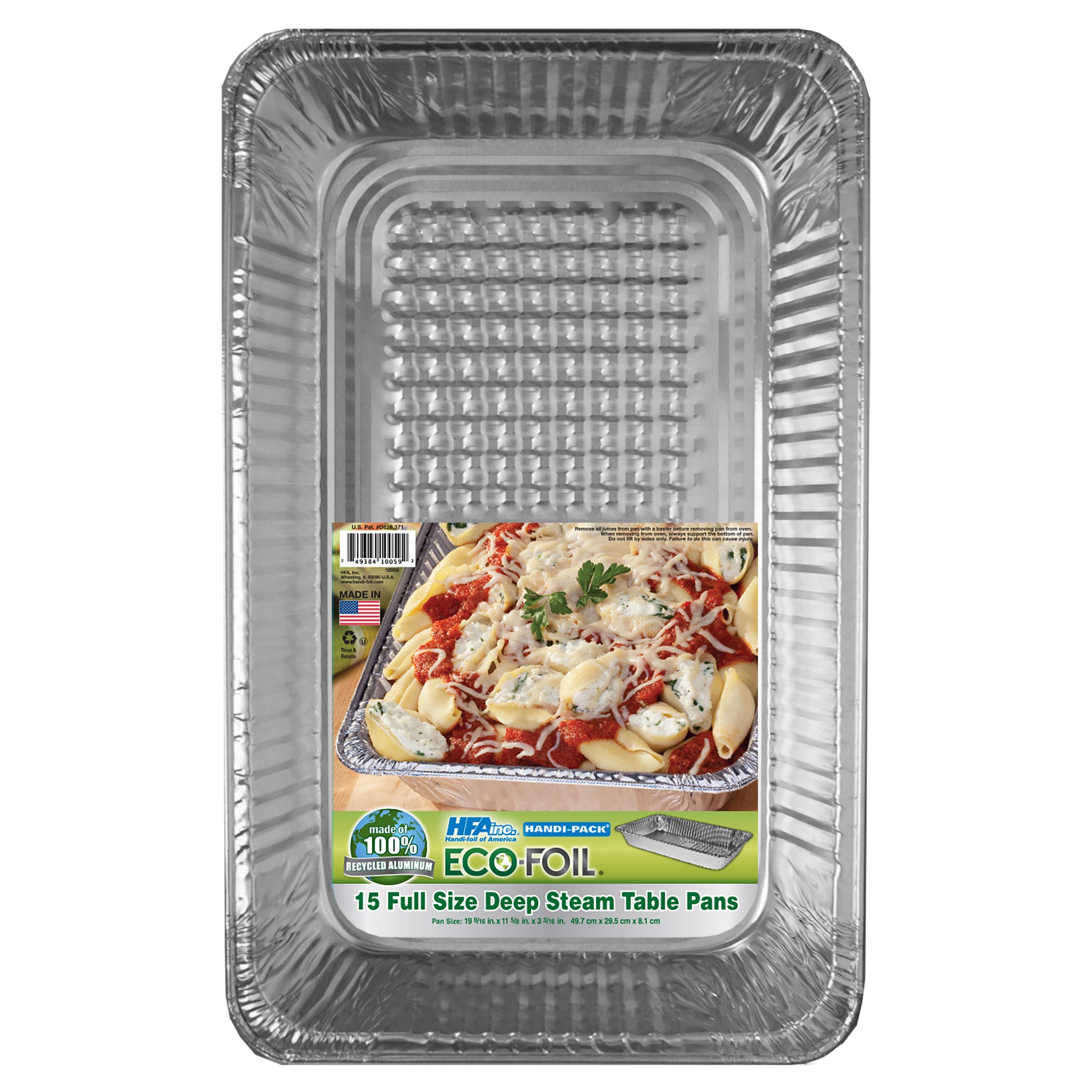 ECO FOIL FULL SIZE STEAM PANS 15 COUNT