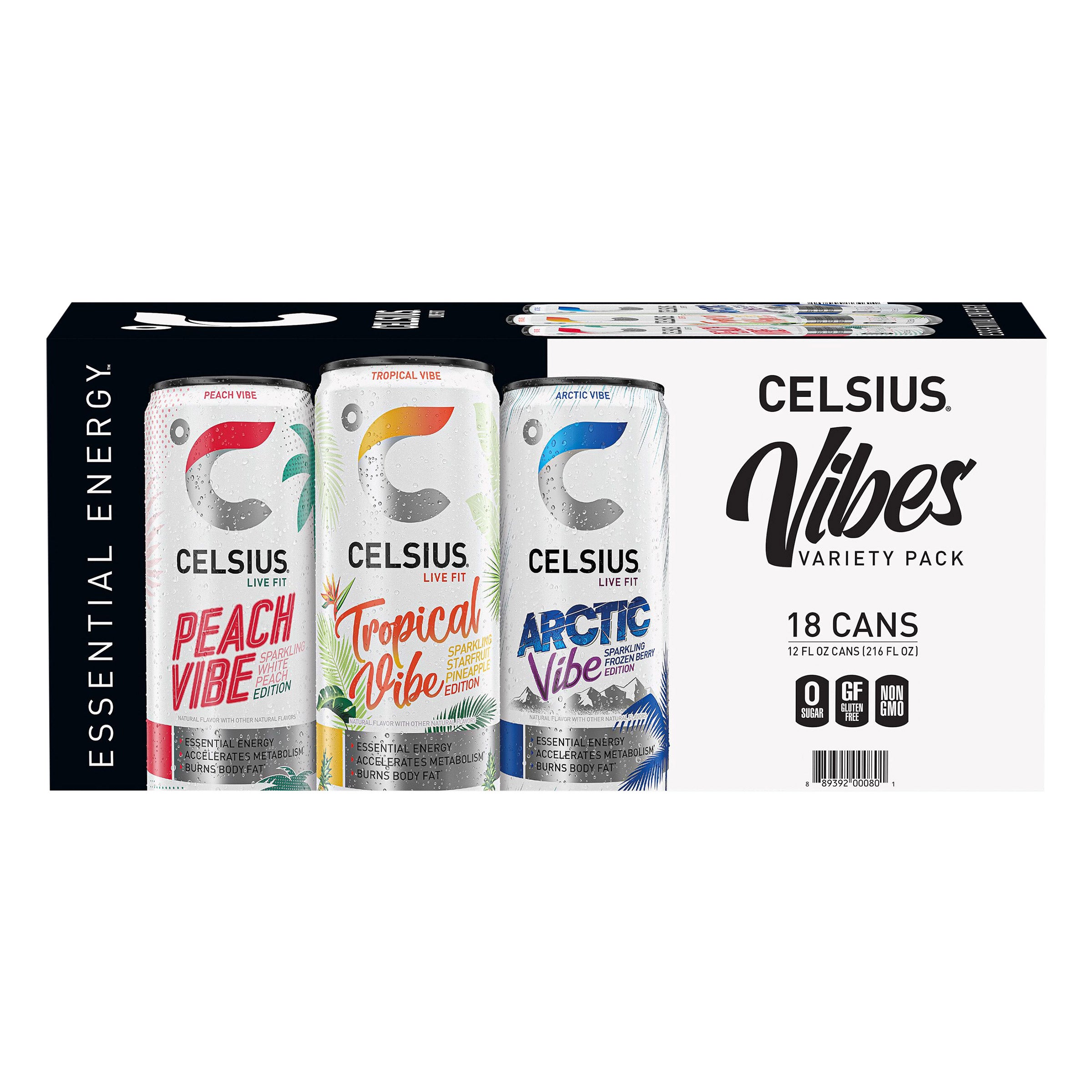 CELSIUS VIBE ENERGY VP 18/12 OUNCE CANS