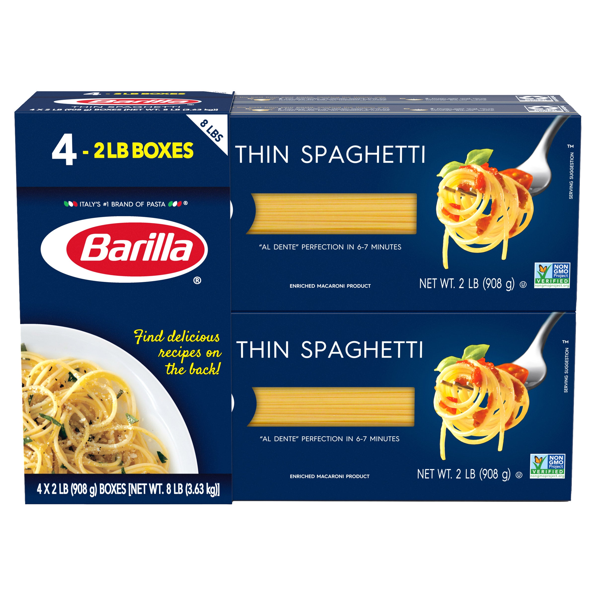 BARILLA THIN SPAGHETTI 4/2 LB - Image 1