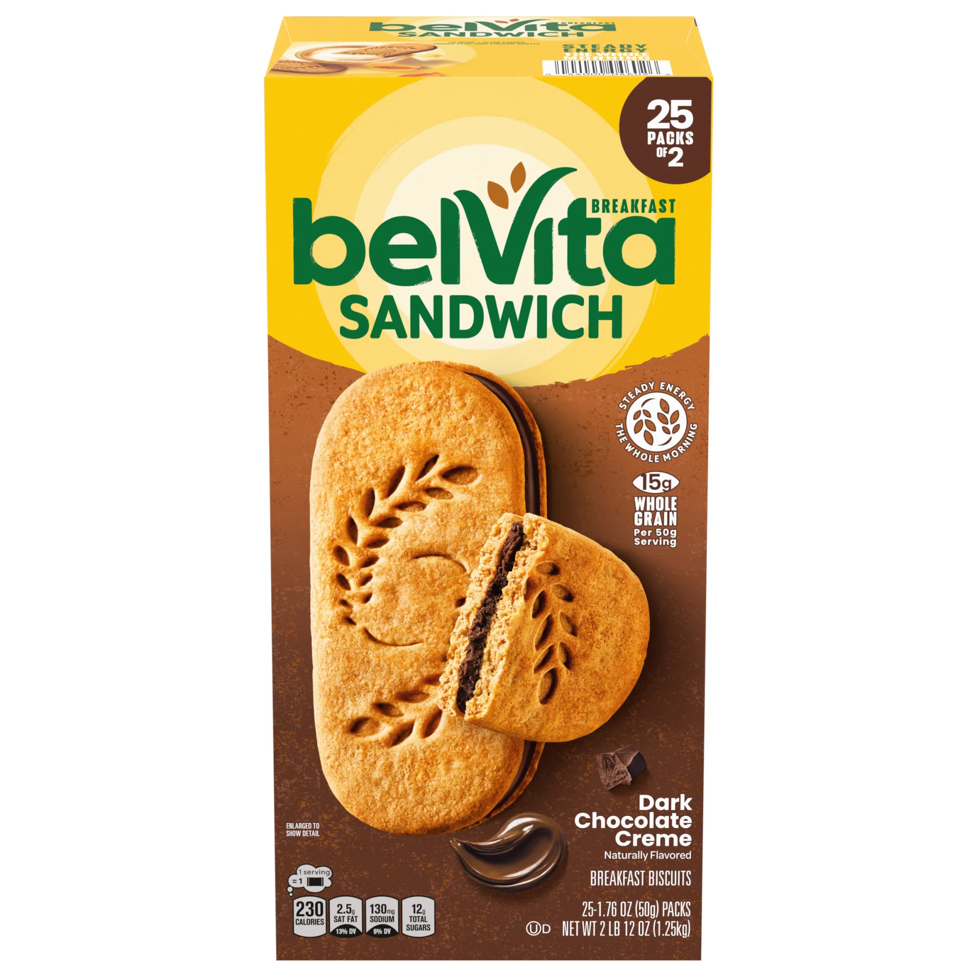 BELVITA SANDWICH DARK CHOCOLATE 25/1.76 OZ - Image 1