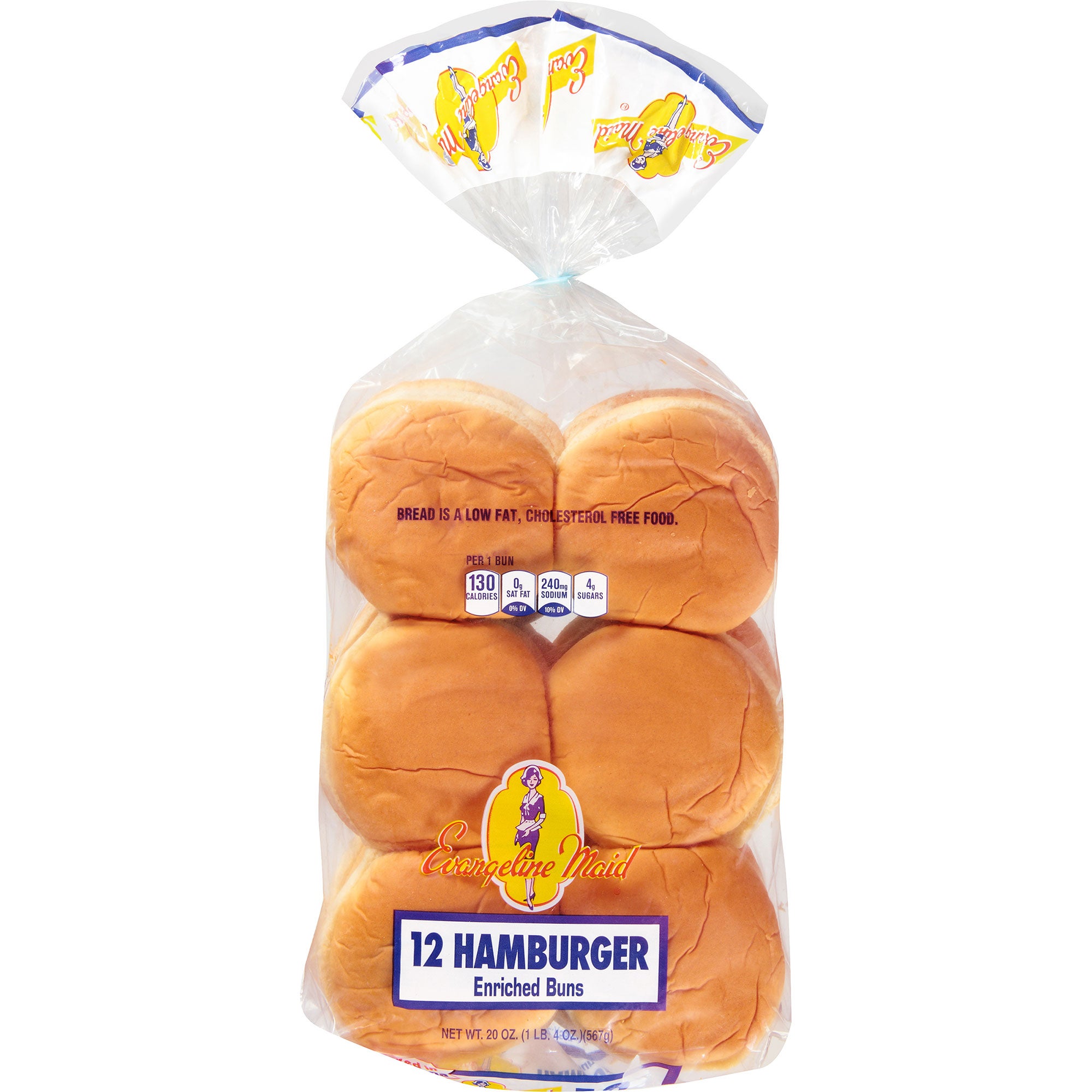 EVANGELINE MAID HAMBURGER BUNS 24 CT
