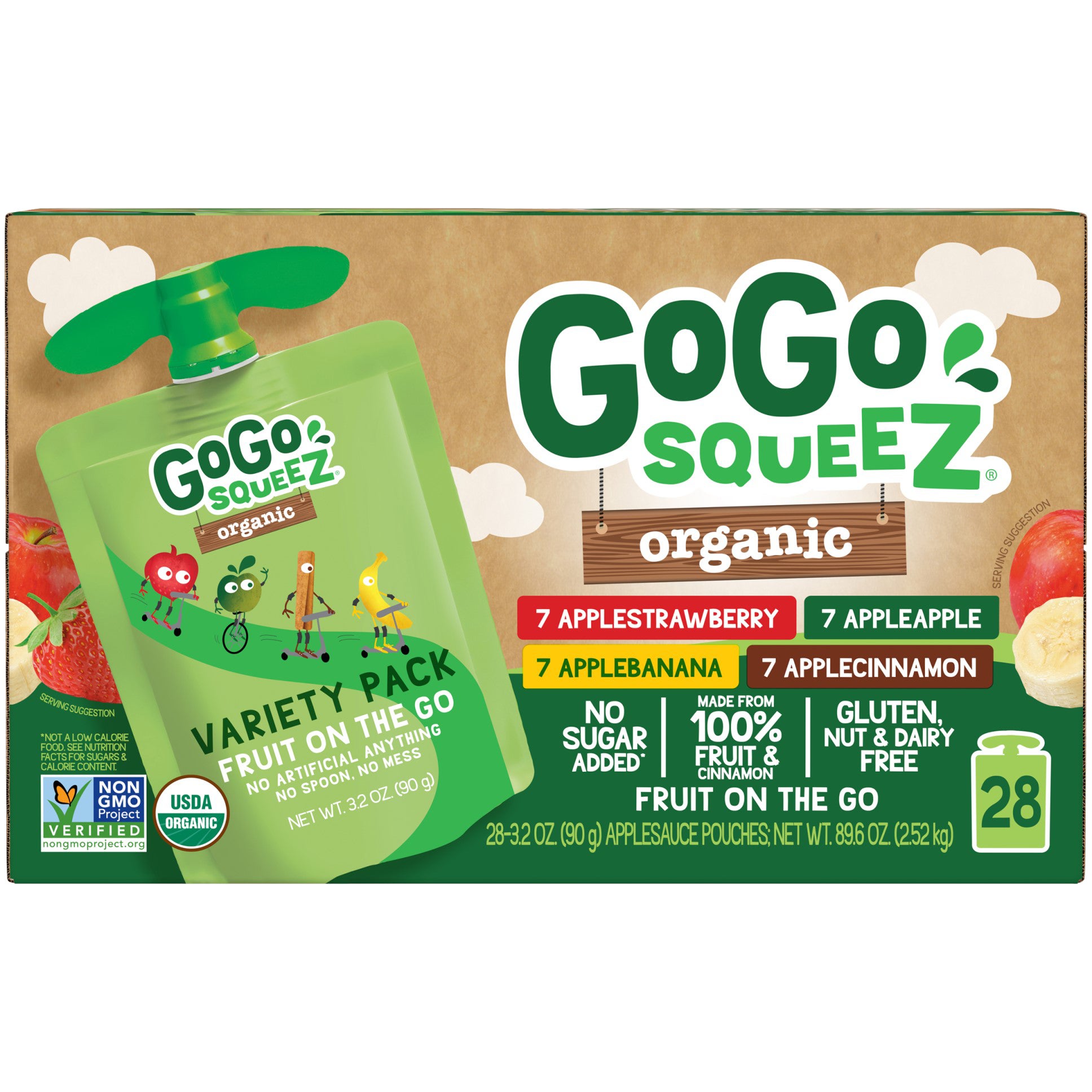 ORGANIC GOGO SQUEEZ APPLESAUCE VARIETY 28 PACK 3.2 OUNCES EA - Image 1