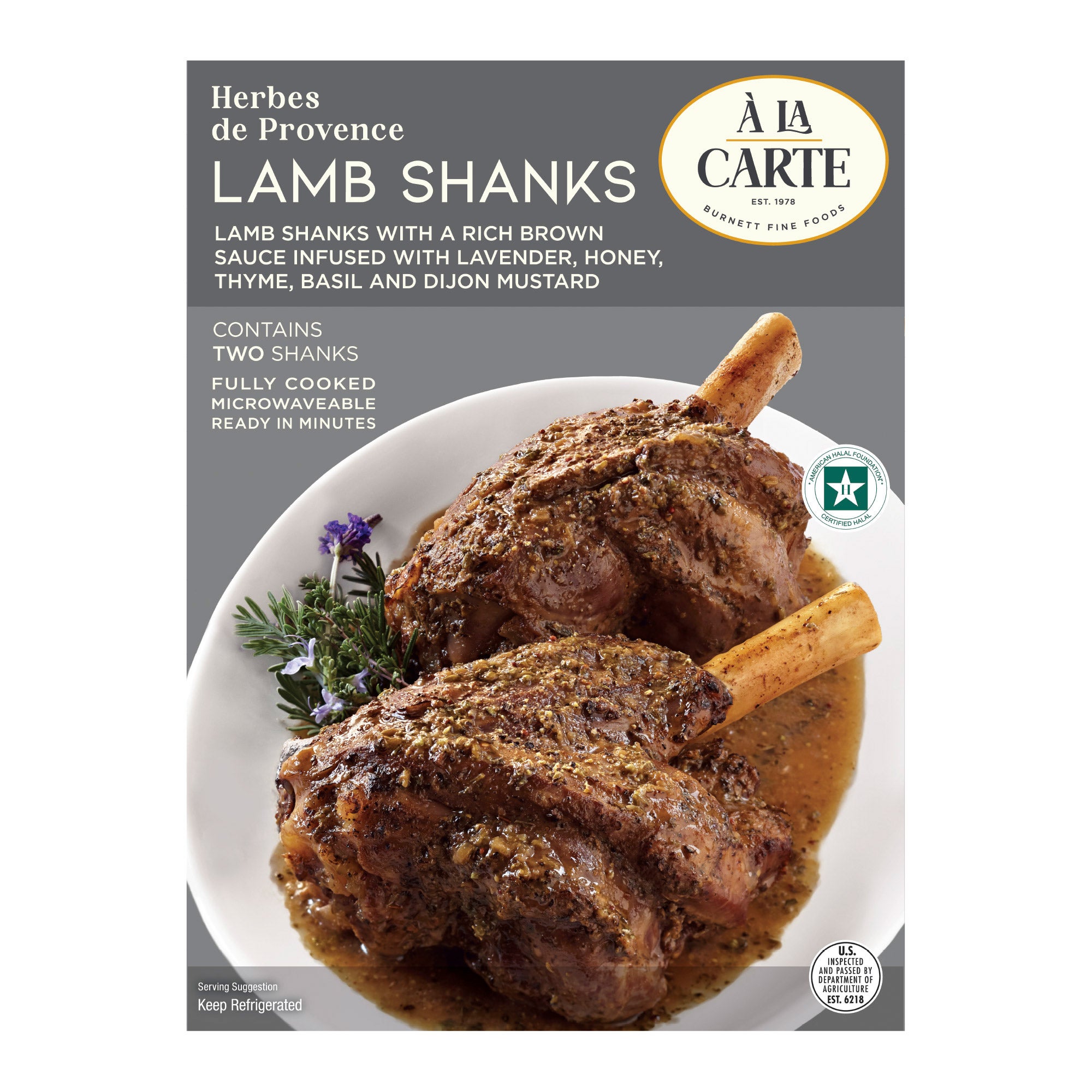 A LA CARTE LAMB SHANK HERBS DE PROVENCE PRICE PER POUND - Image 1