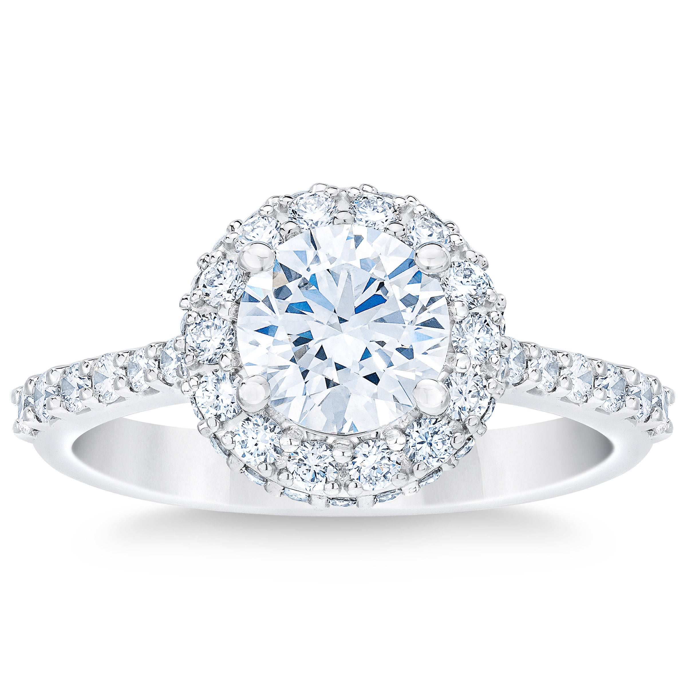 1.86CTW ROUND DIAMOND PLATINUM WEDDING RING 1.11CT CENTER VS1 ¨D¨ - Image 1