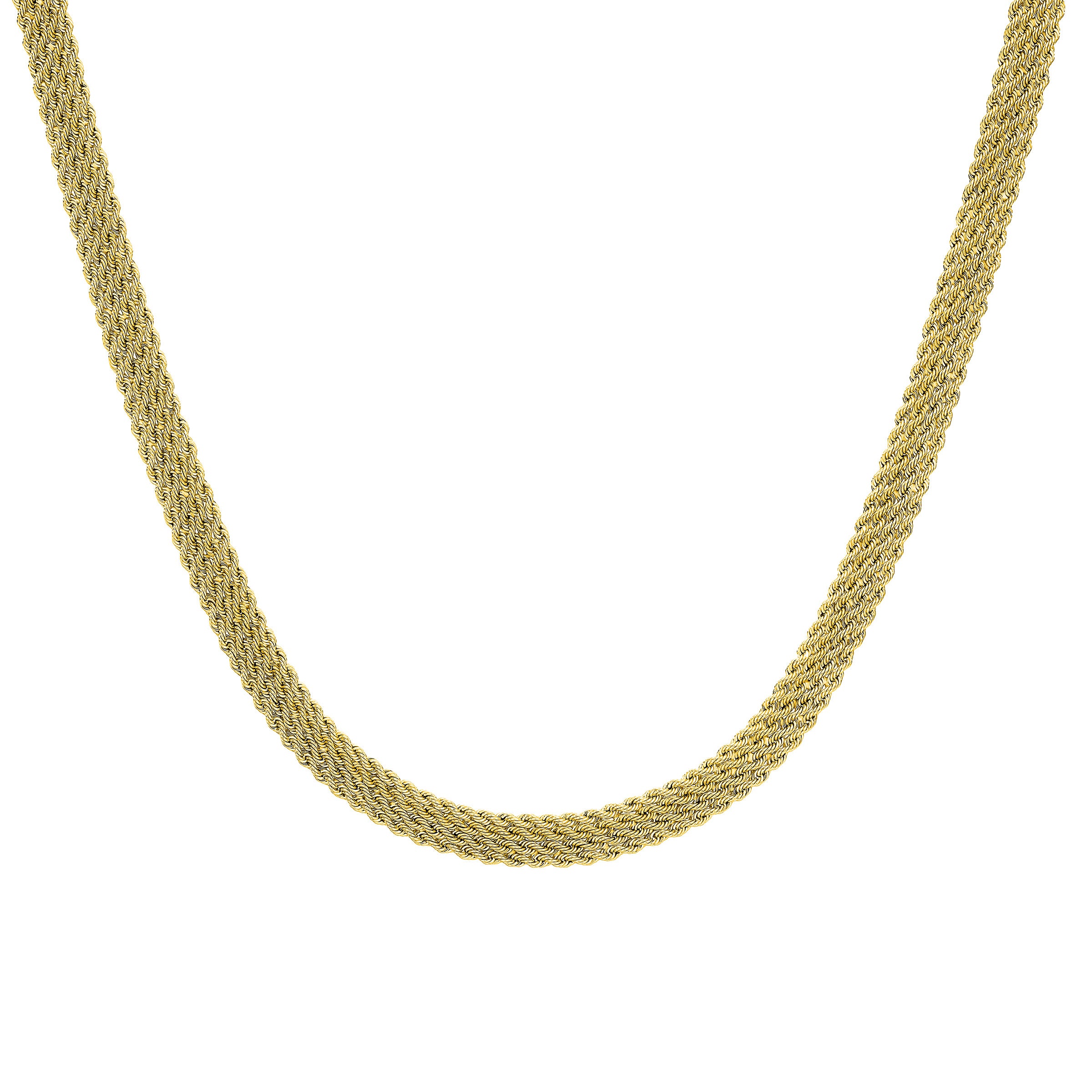 14KT YELLOW GOLD 18¨ 4 ROW ROPE NECKLACE MADE IN ITALY