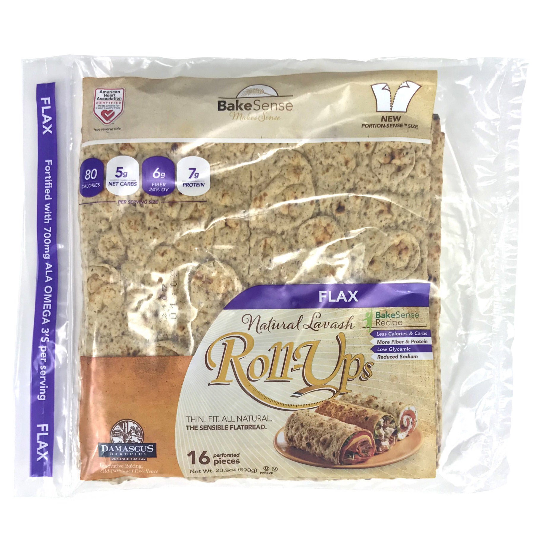 DAMASCUS BAKERY FLAX ROLL UPS 16 CT