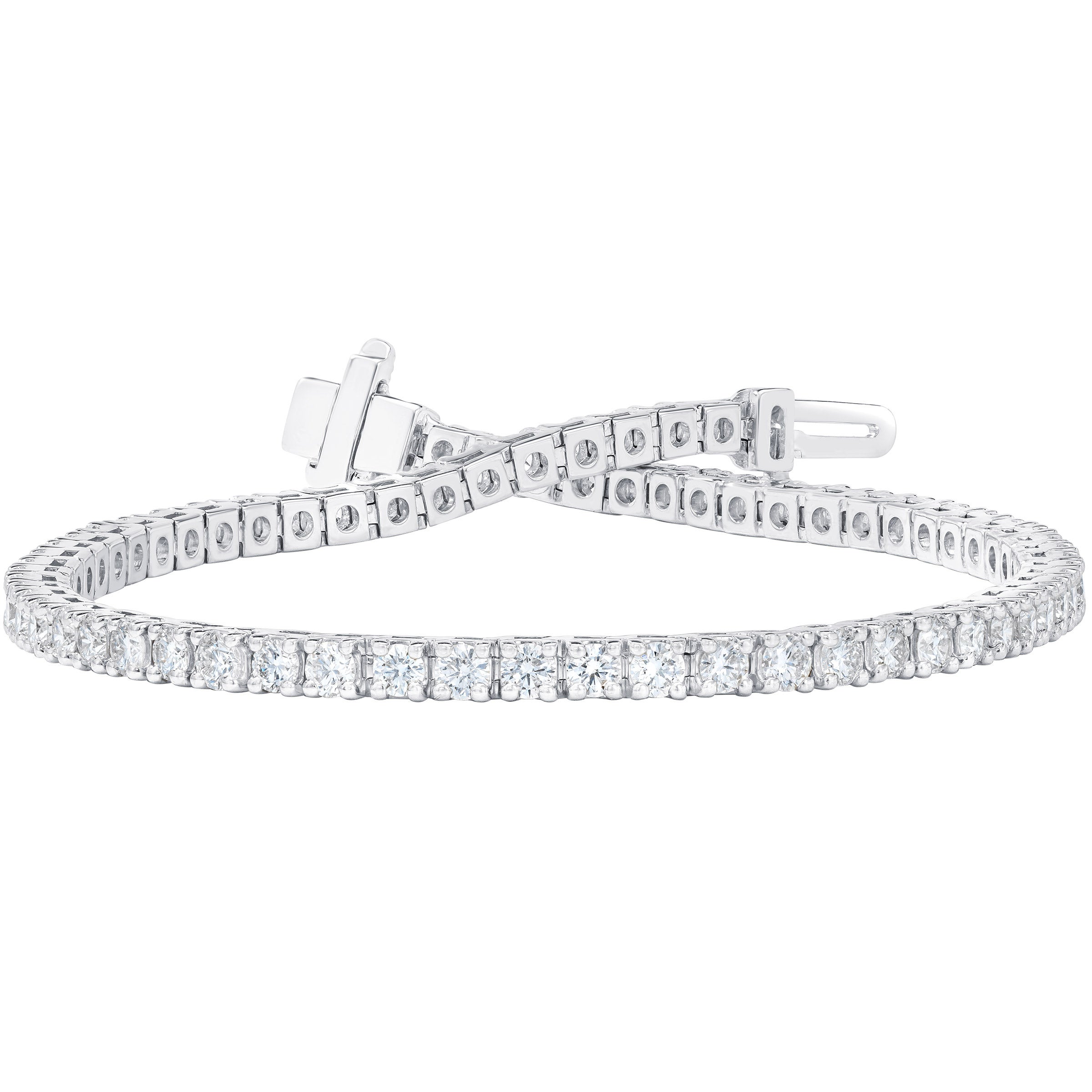 14KT WHITE GOLD VS2 G 3.00CTW ROUND DIAMOND TENNIS BRACELET - Image 1