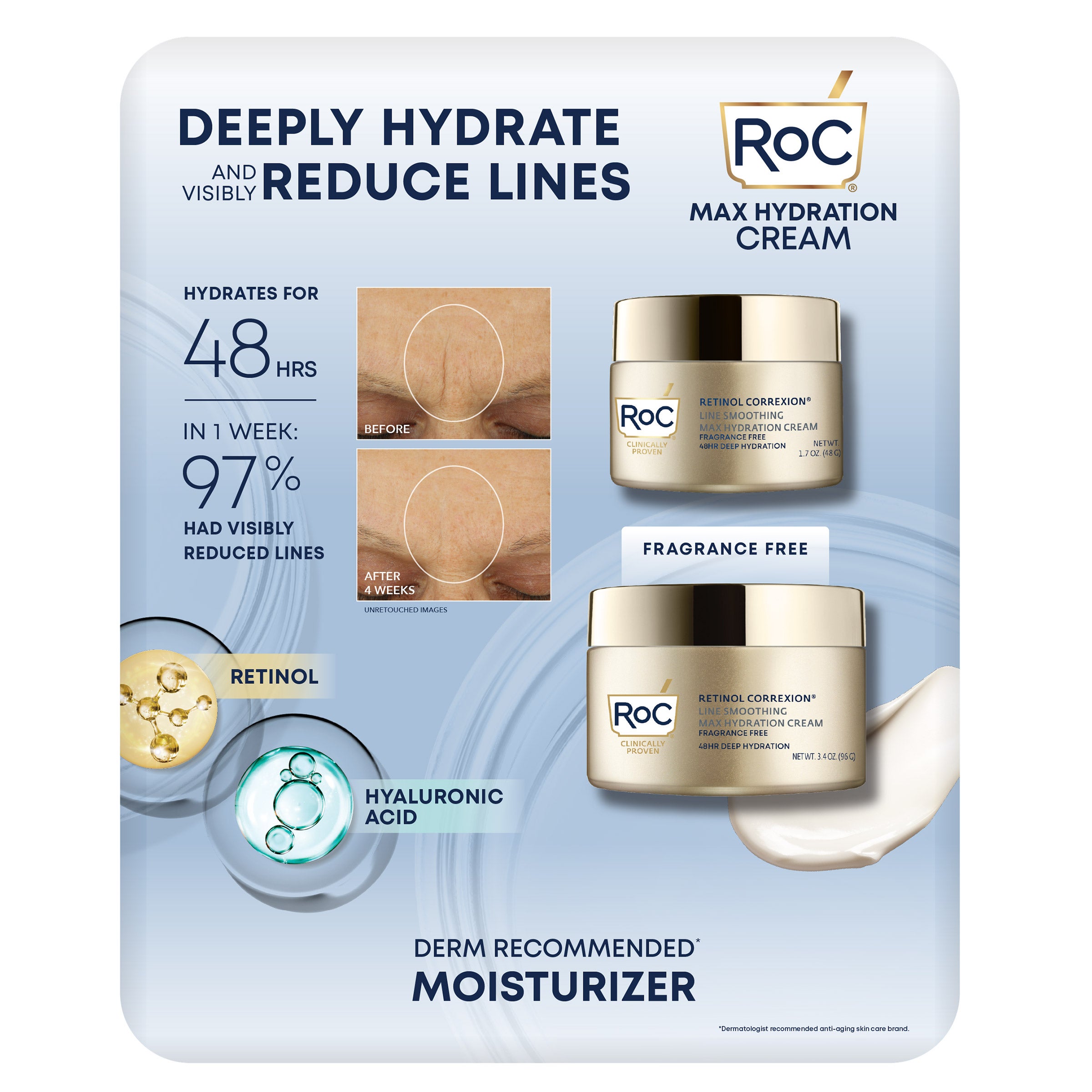 ROC MAX HYDRATION CREAM 3.4 OZ & 1.7 OZ - Image 1