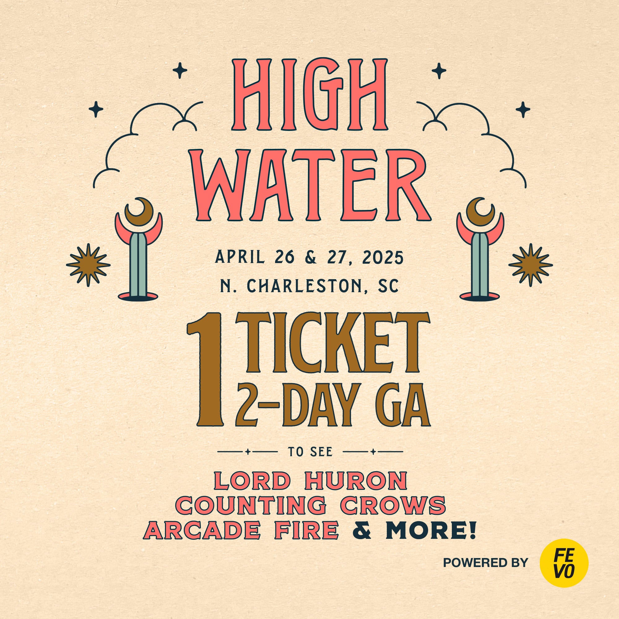 HIGH WATER FESTIVAL ONE 2-DAY GA TICKETS ITEM IS NON-REFUNDABLE